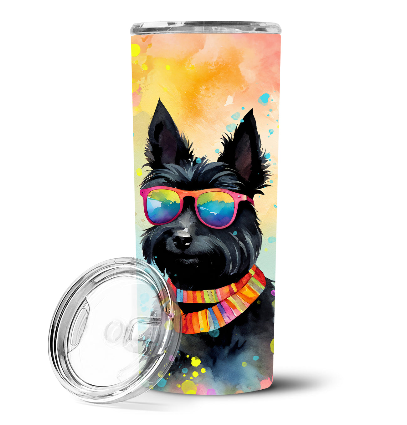 Buy this Scottish Terrier Hippie Dawg Stainless Steel Skinny Tumbler