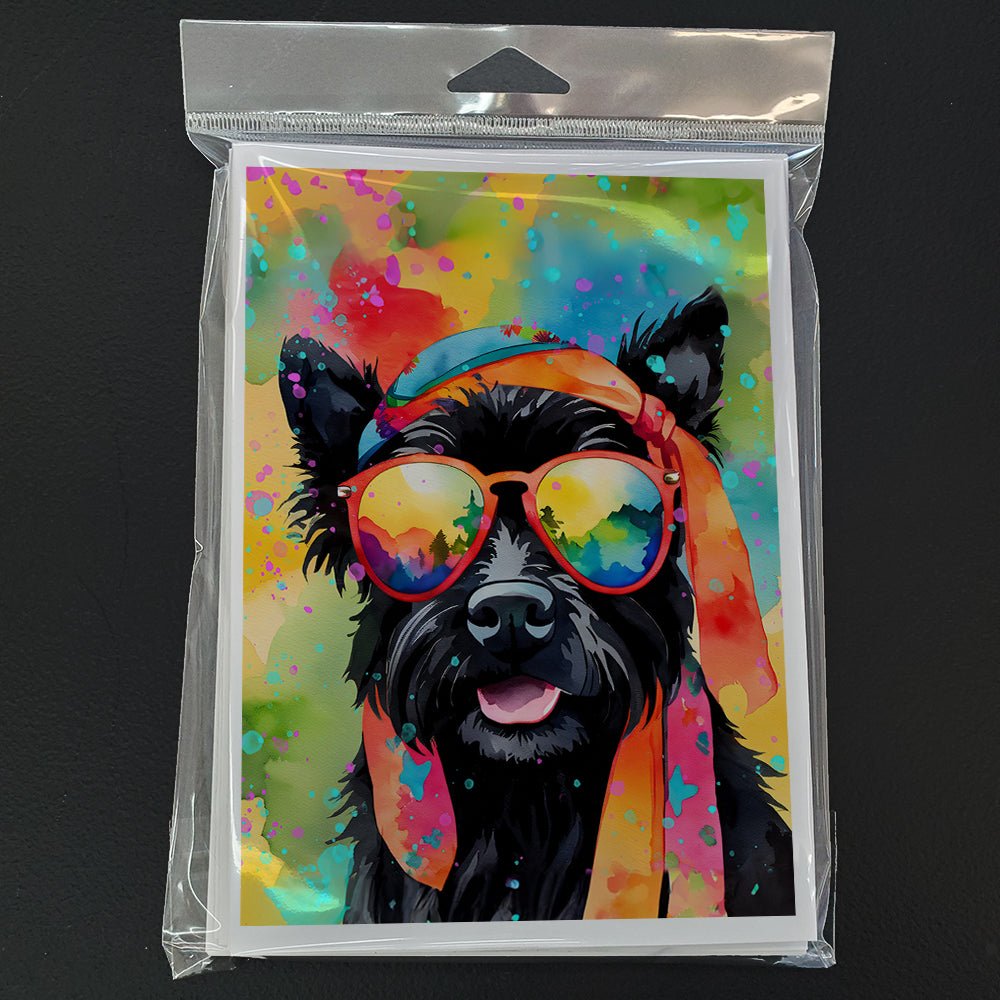 Scottish Terrier Hippie Dawg Greeting Cards Pack of 8