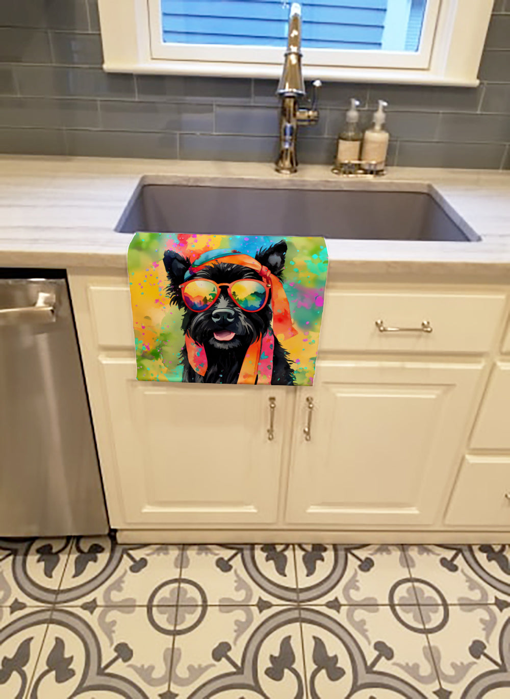 Buy this Scottish Terrier Hippie Dawg Kitchen Towel