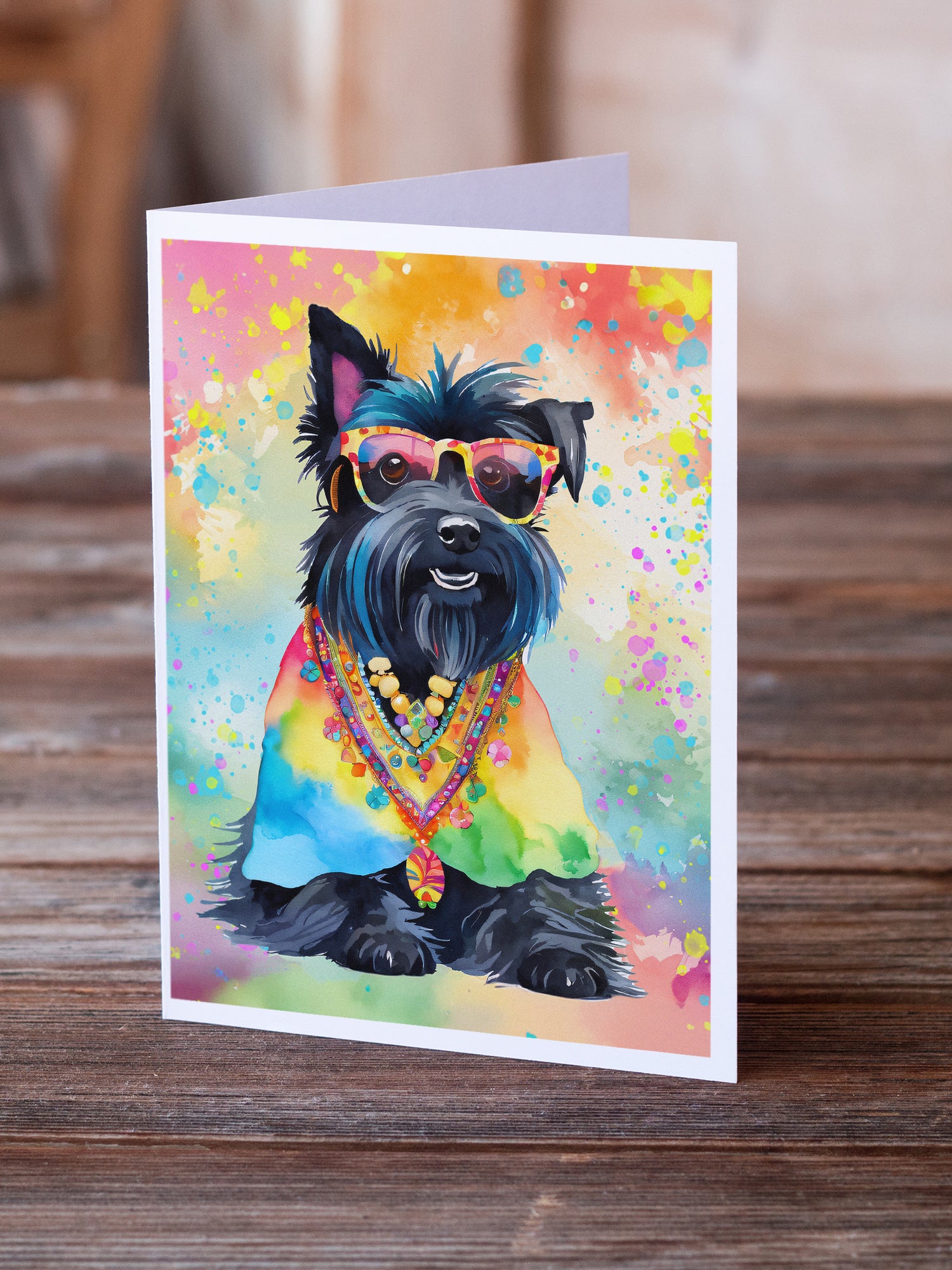 Buy this Scottish Terrier Hippie Dawg Greeting Cards Pack of 8