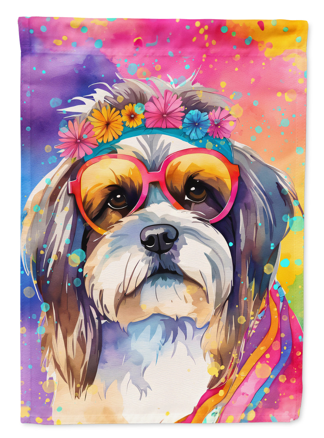 Buy this Shih Tzu Hippie Dawg House Flag