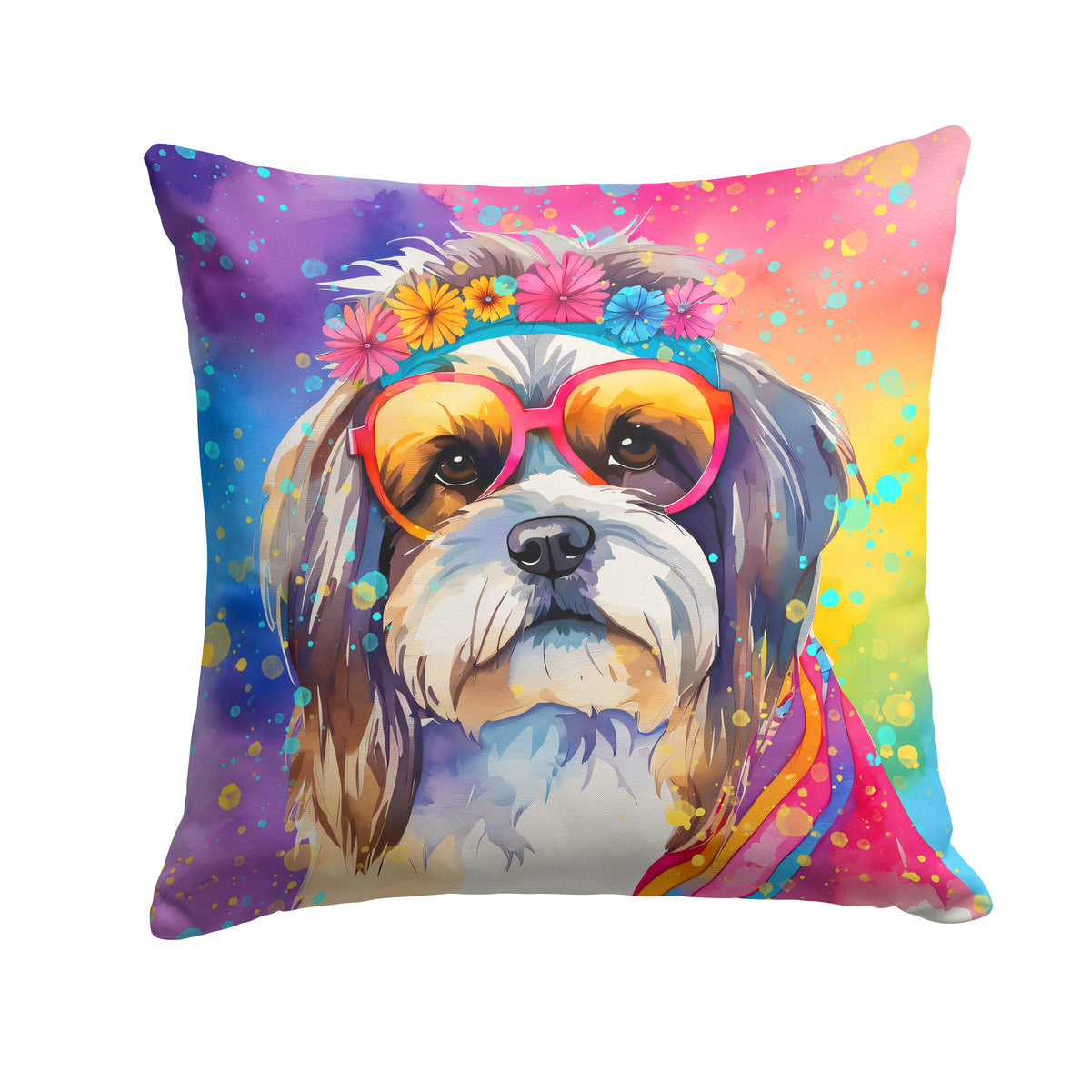 Buy this Shih Tzu Hippie Dawg Fabric Decorative Pillow