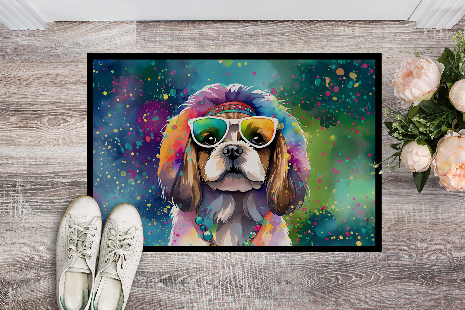 Shih Tzu Hippie Dawg Indoor or Outdoor Mat 24x36