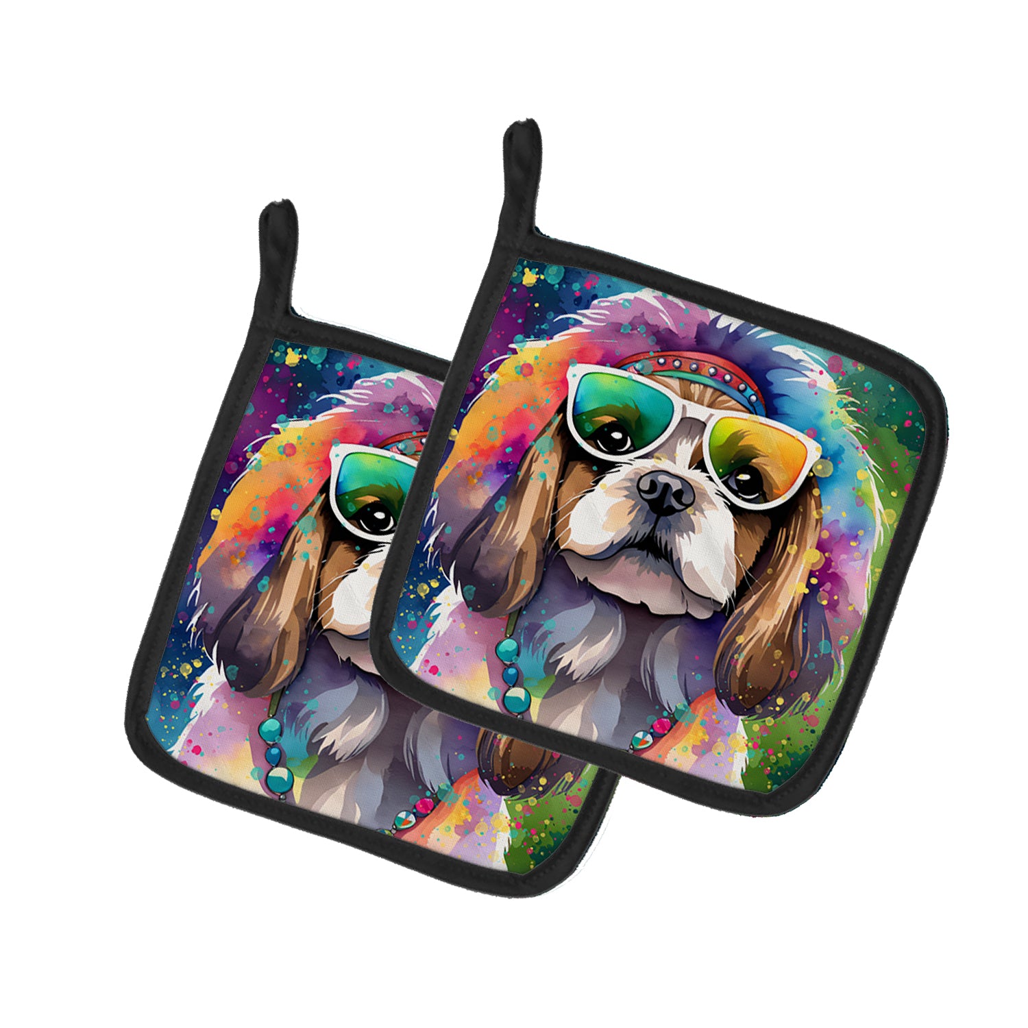 Buy this Shih Tzu Hippie Dawg Pair of Pot Holders