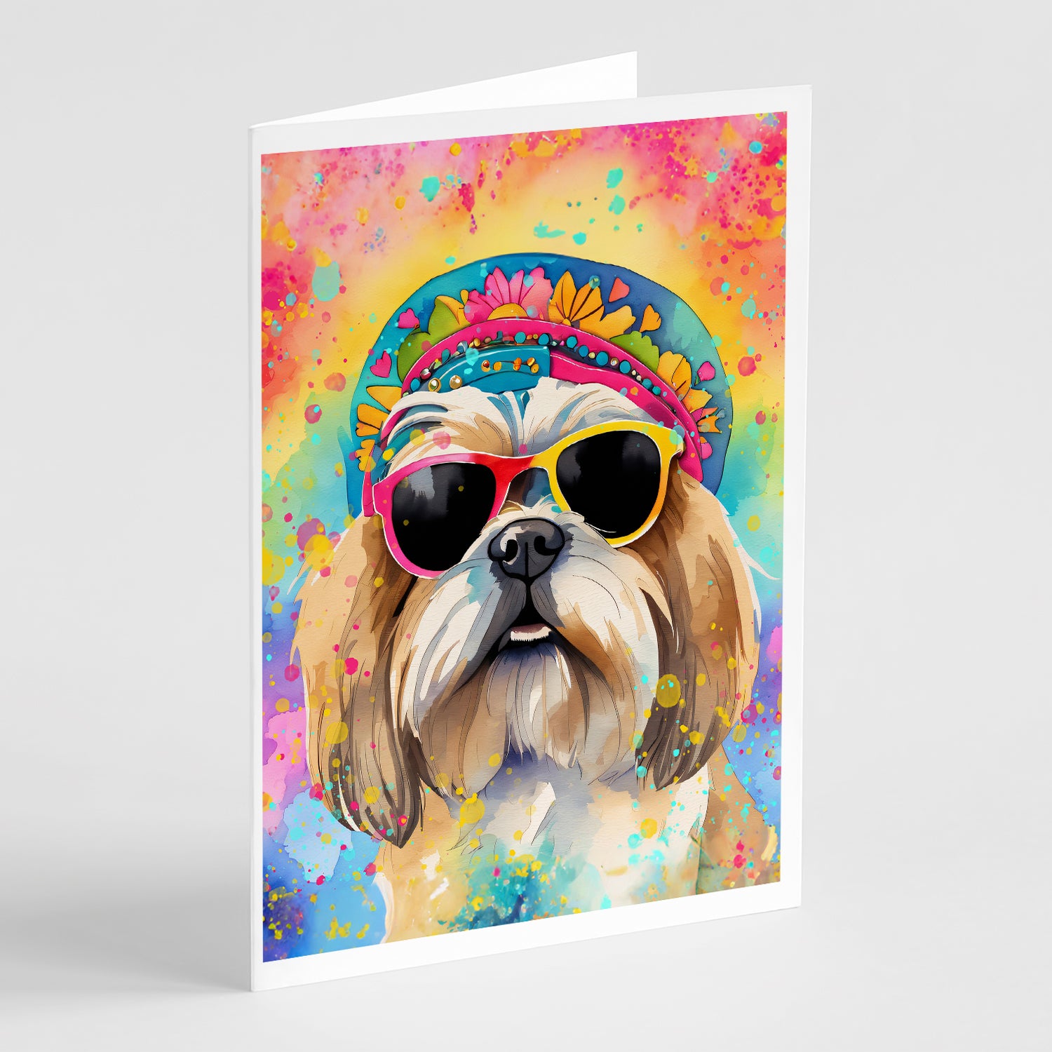 Buy this Shih Tzu Hippie Dawg Greeting Cards Pack of 8