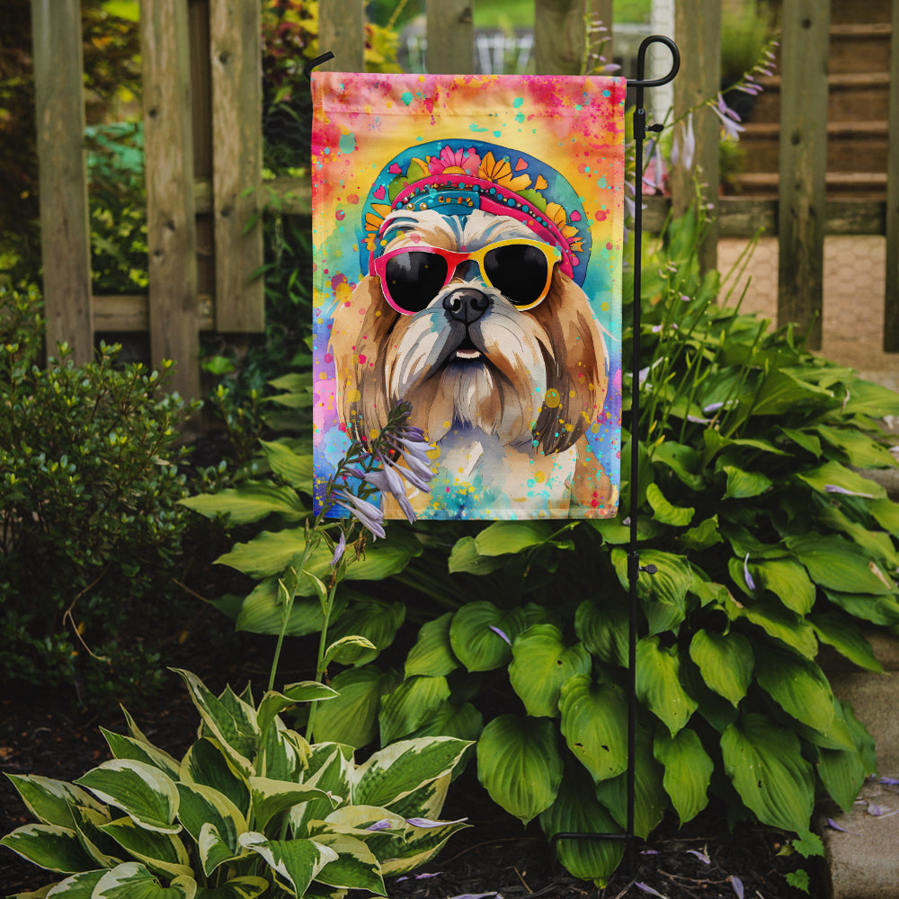 Shih Tzu Hippie Dawg Garden Flag