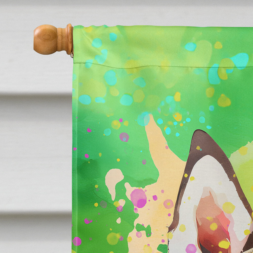 Siberian Husky Hippie Dawg House Flag