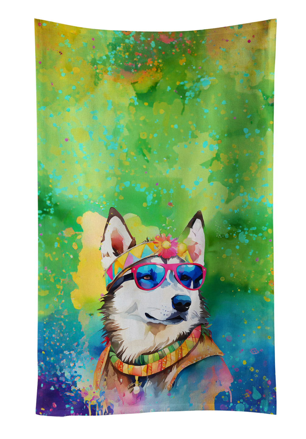 Buy this Siberian Husky Hippie Dawg Kitchen Towel