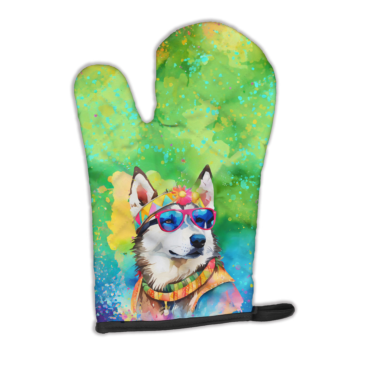 Buy this Siberian Husky Hippie Dawg Oven Mitt