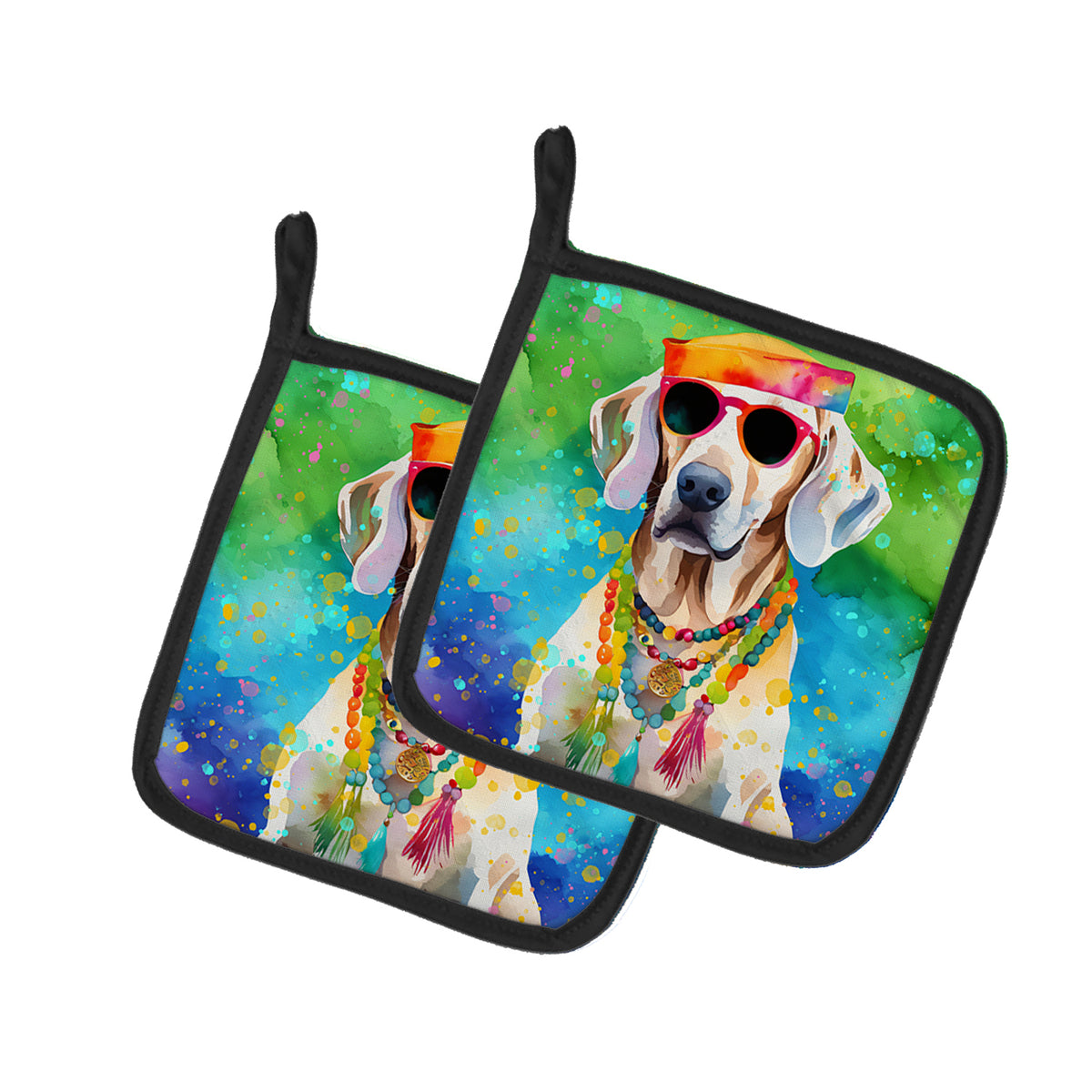 Buy this Weimaraner Hippie Dawg Pair of Pot Holders