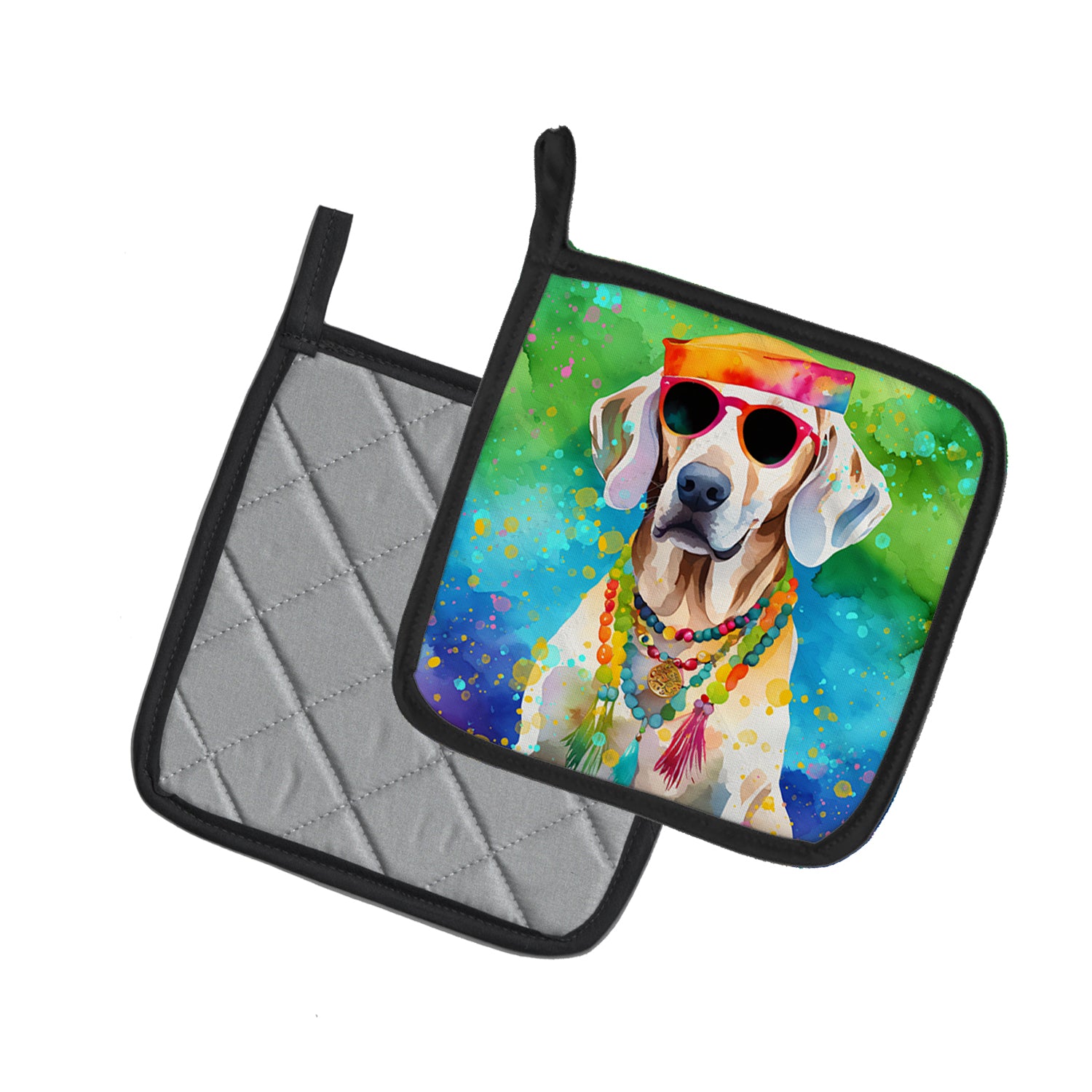 Buy this Weimaraner Hippie Dawg Pair of Pot Holders