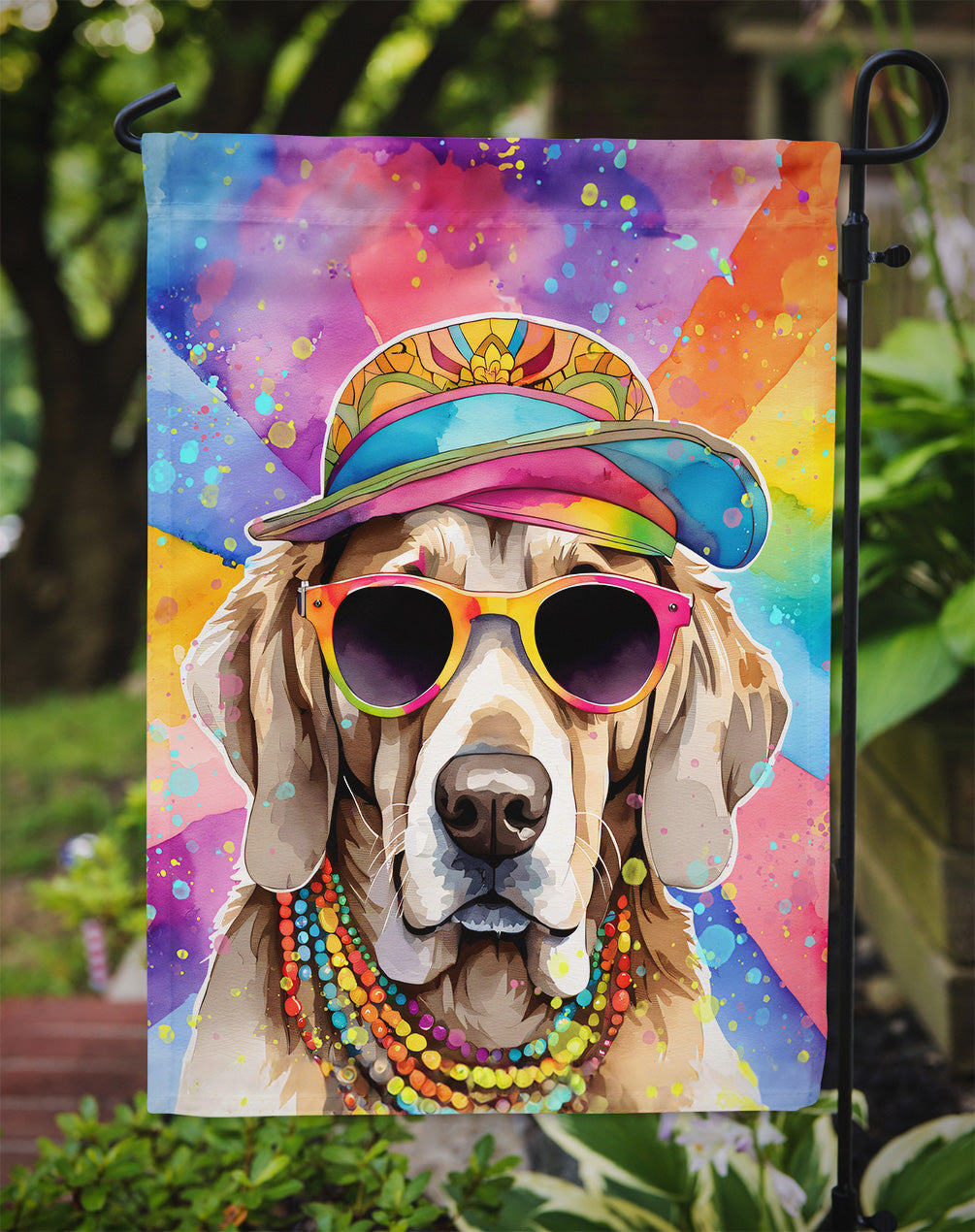 Weimaraner Hippie Dawg Garden Flag