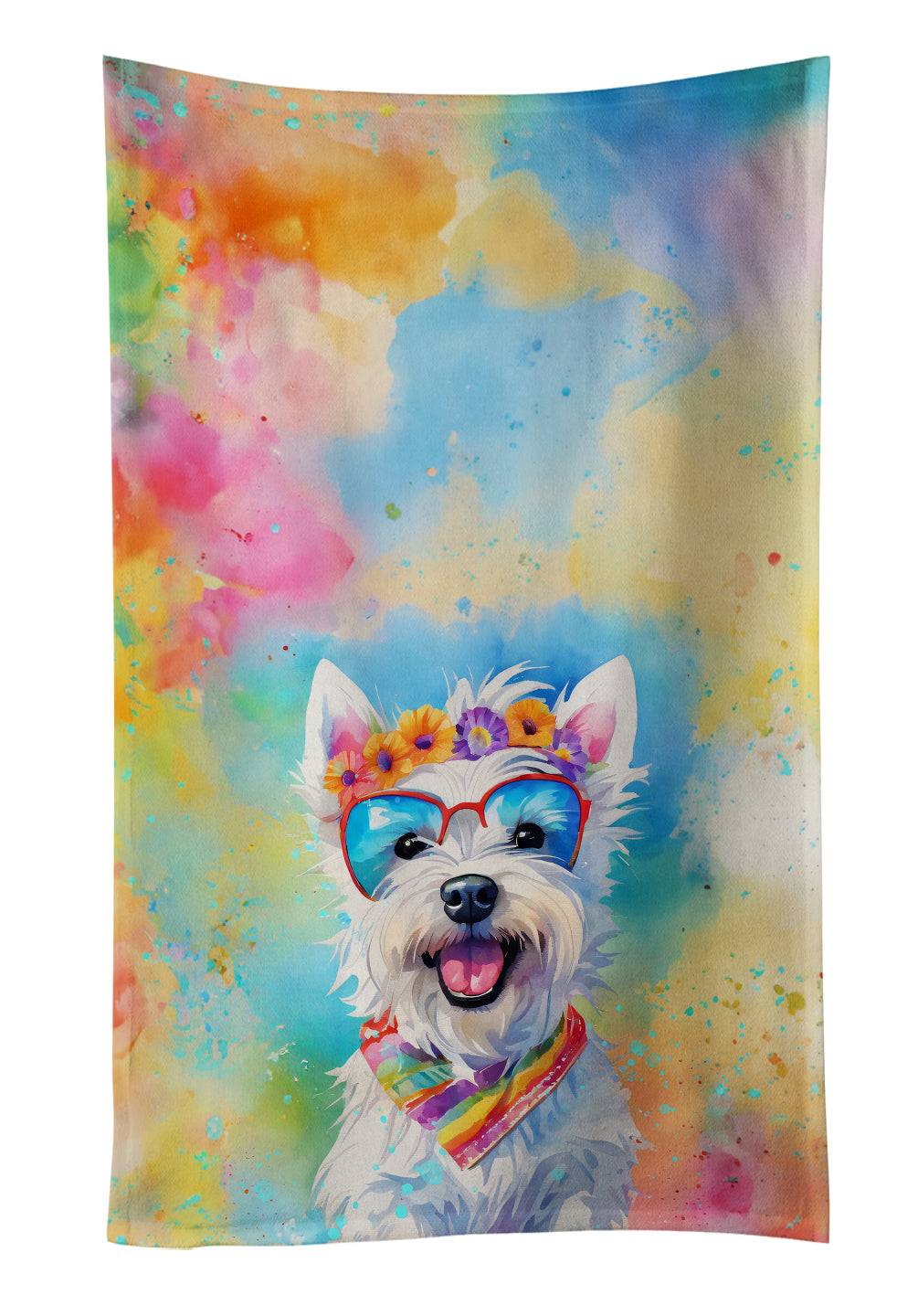 Buy this Westie Hippie Dawg Kitchen Towel