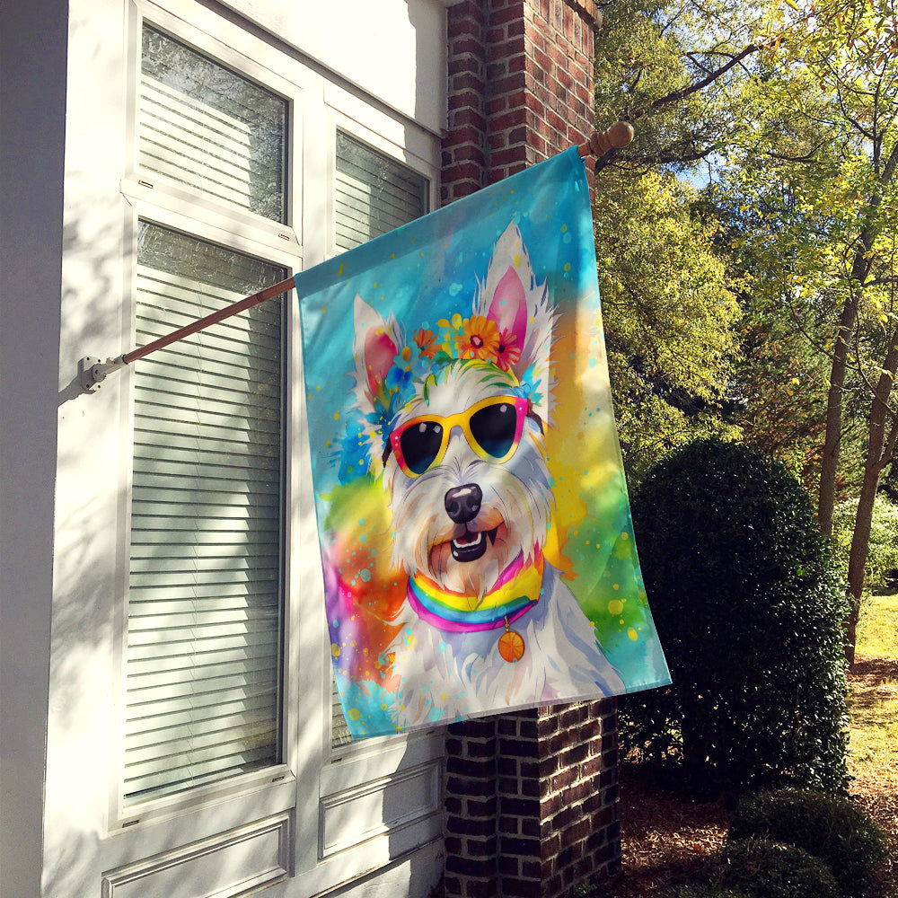 Westie Hippie Dawg House Flag