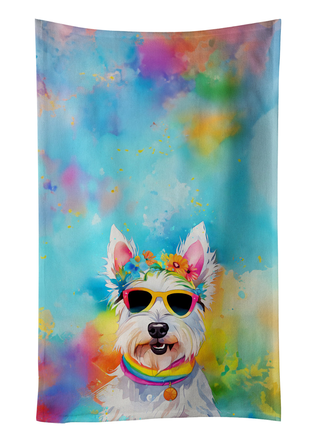 Buy this Westie Hippie Dawg Kitchen Towel