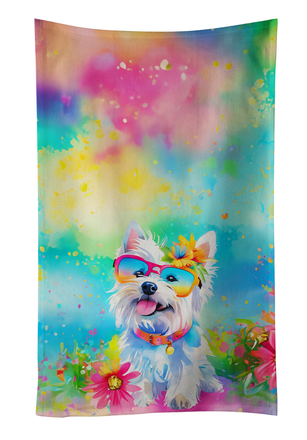 Buy this Westie Hippie Dawg Kitchen Towel