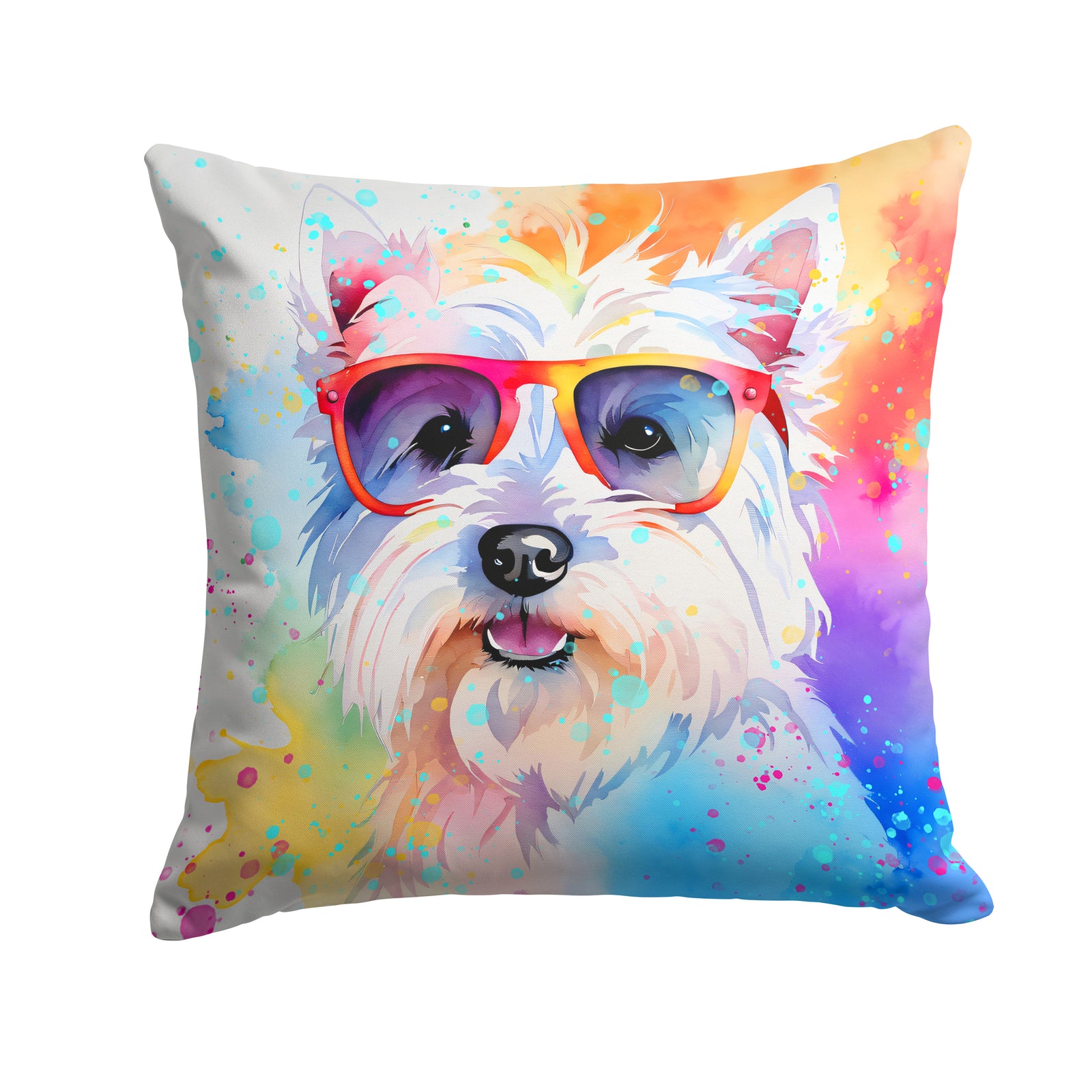 Buy this Westie Hippie Dawg Fabric Decorative Pillow