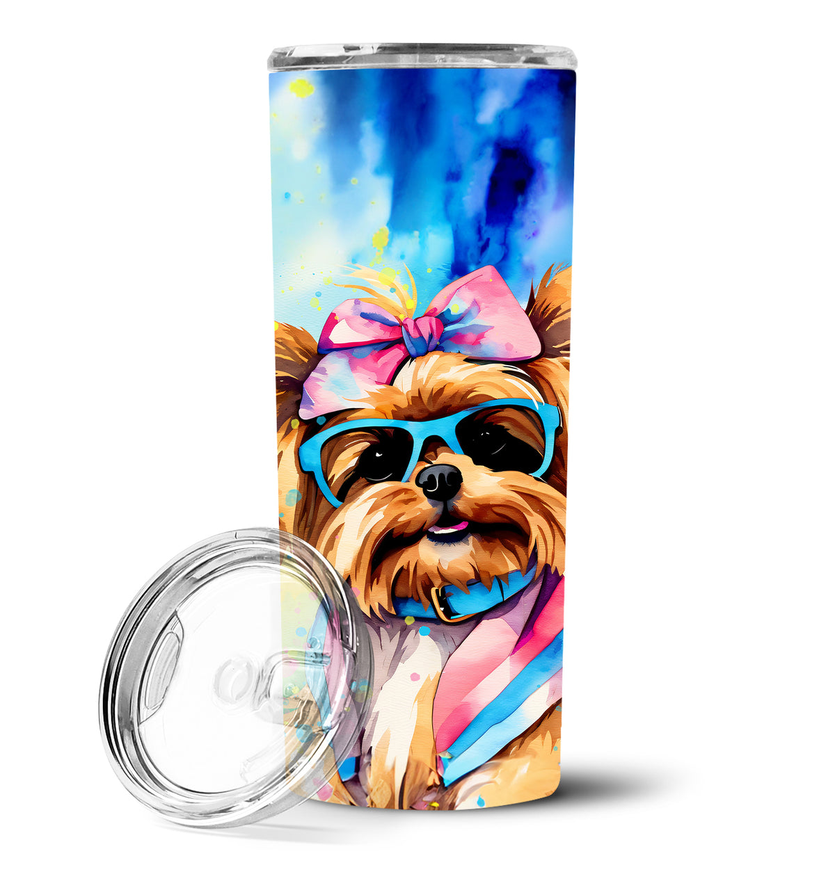 Buy this Yorkshire Terrier Hippie Dawg Stainless Steel Skinny Tumbler