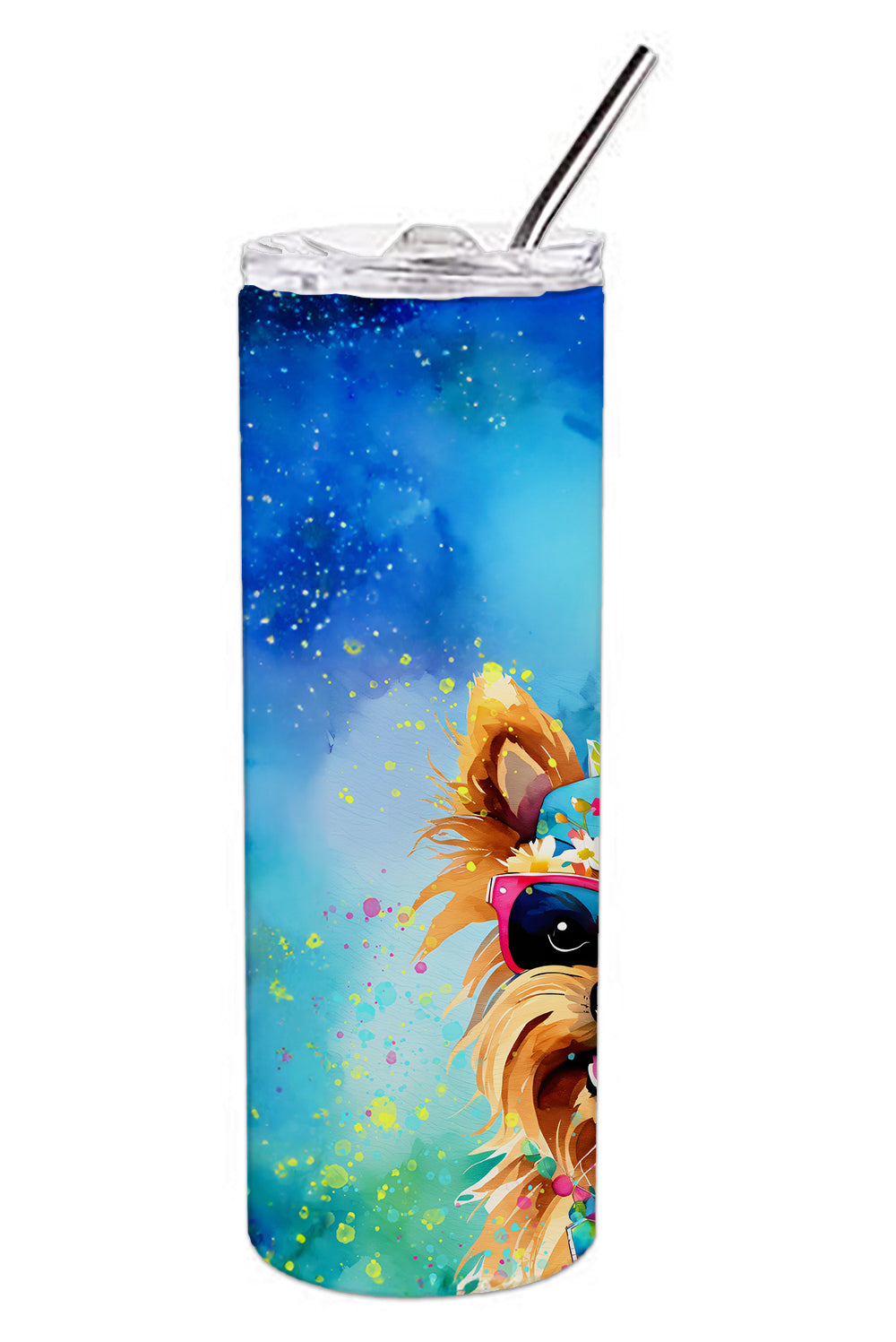 Buy this Yorkshire Terrier Hippie Dawg Stainless Steel Skinny Tumbler