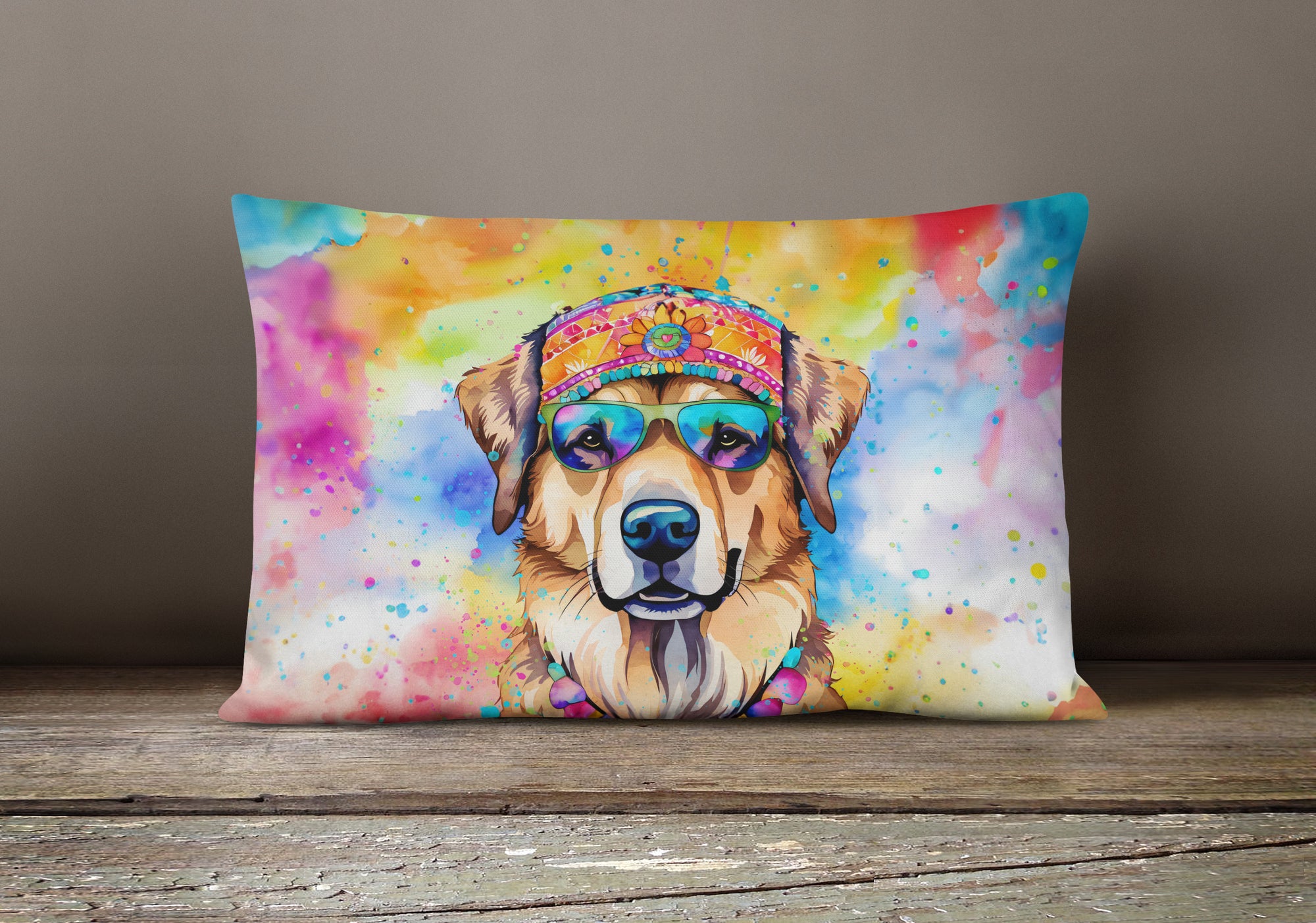 Hippie Dawg Fabric Decorative Pillow