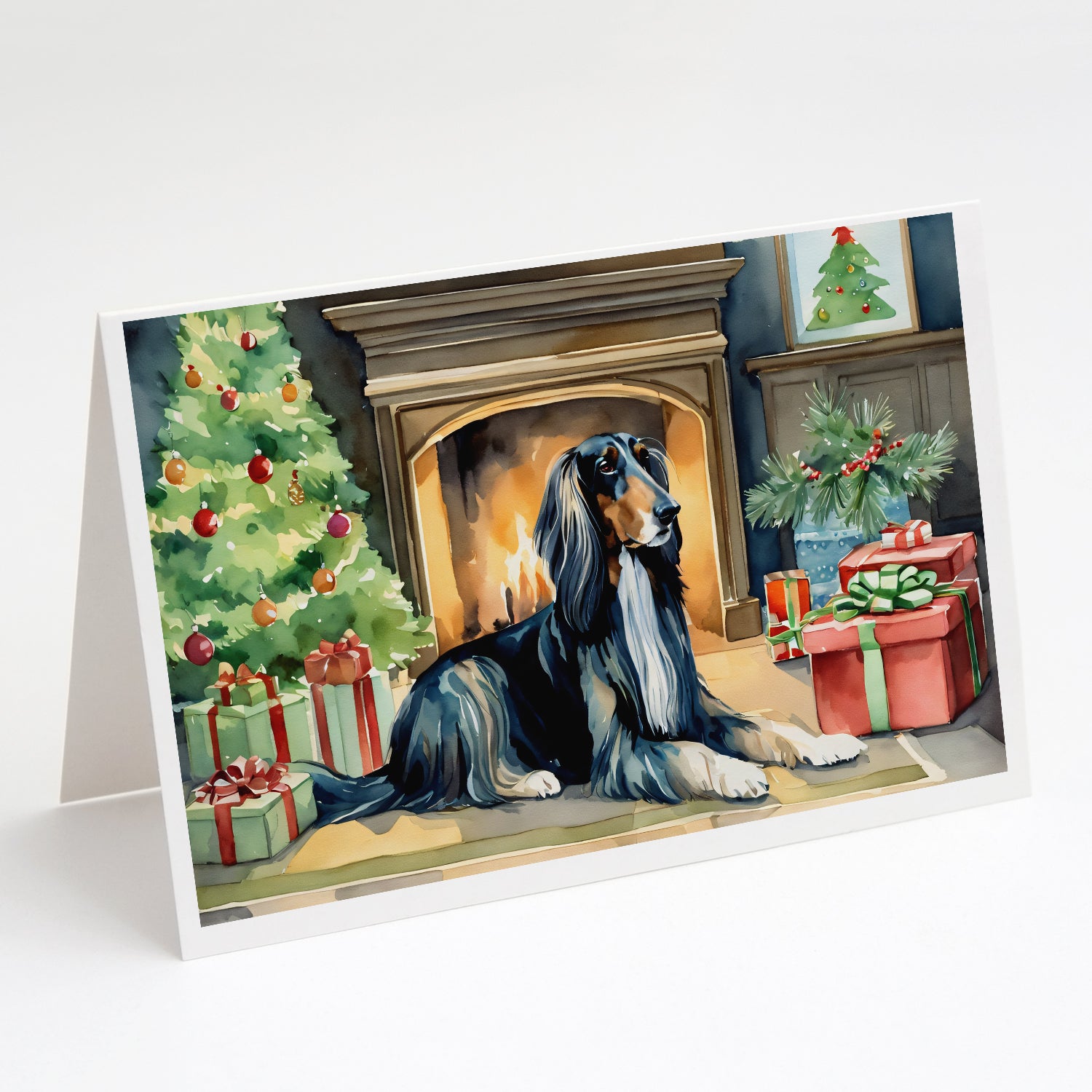 Buy this Afghan Hound Cozy Christmas Greeting Cards Pack of 8