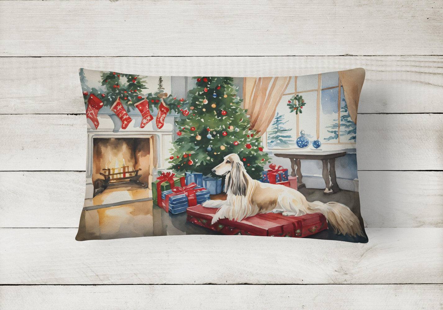 Buy this Afghan Hound Cozy Christmas Throw Pillow