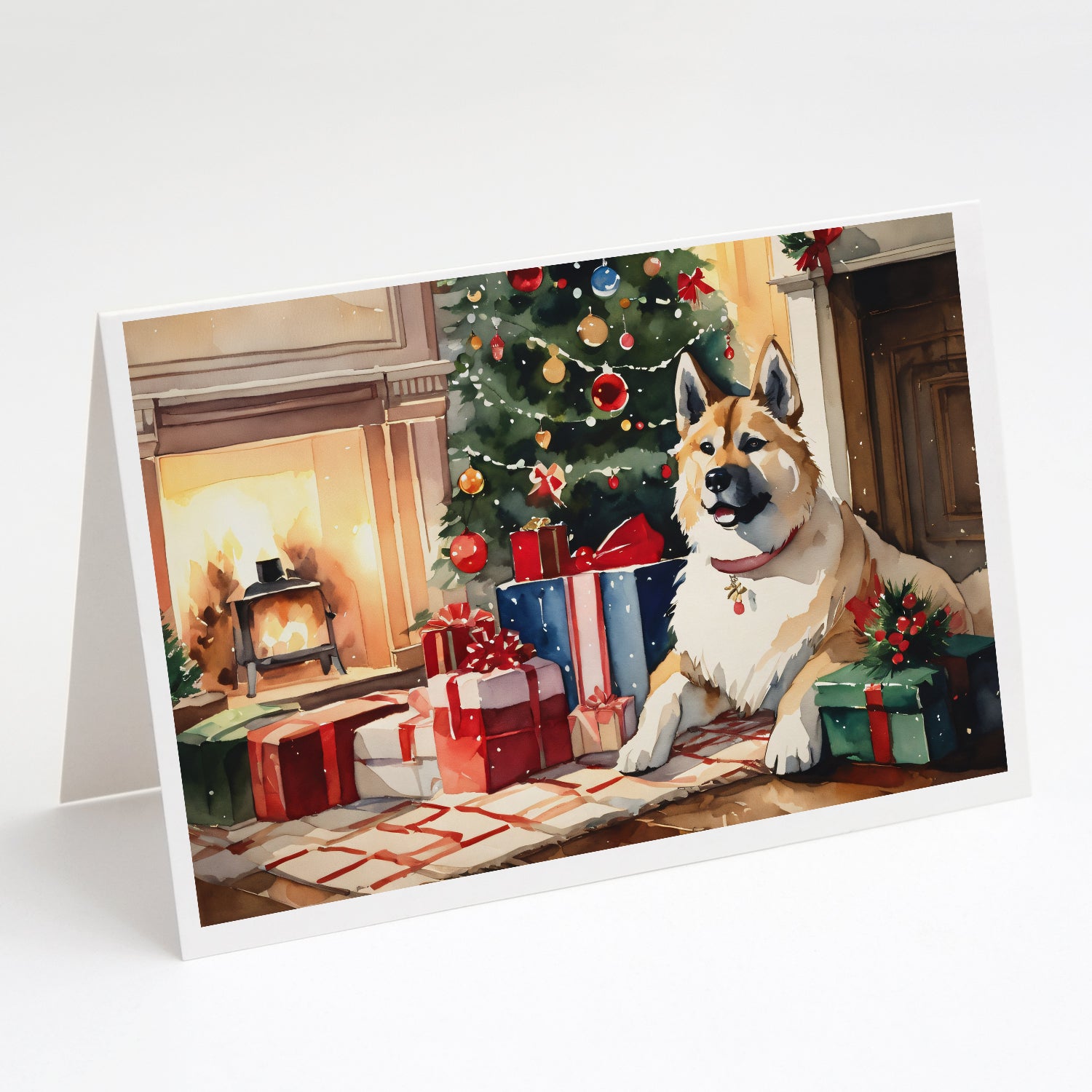 Buy this Akita Cozy Christmas Greeting Cards Pack of 8