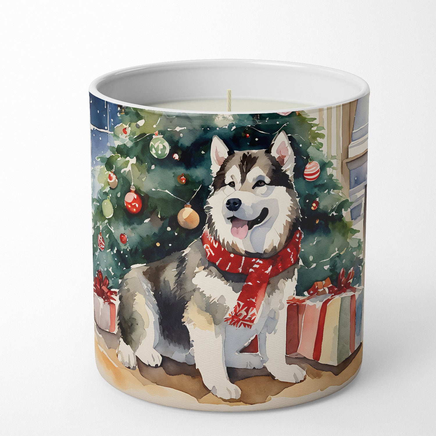 Buy this Alaskan Malamute Cozy Christmas Decorative Soy Candle