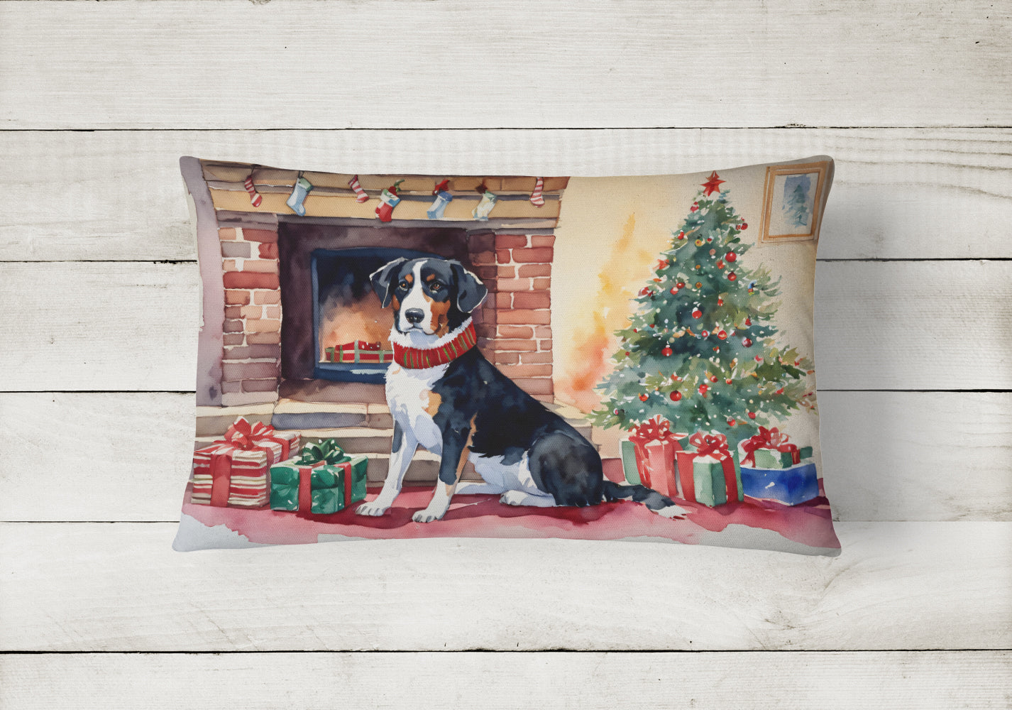 Buy this Appenzeller Sennenhund Cozy Christmas Throw Pillow