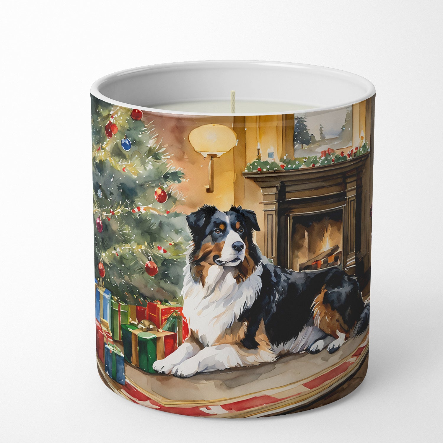 Buy this Australian Shepherd Cozy Christmas Decorative Soy Candle