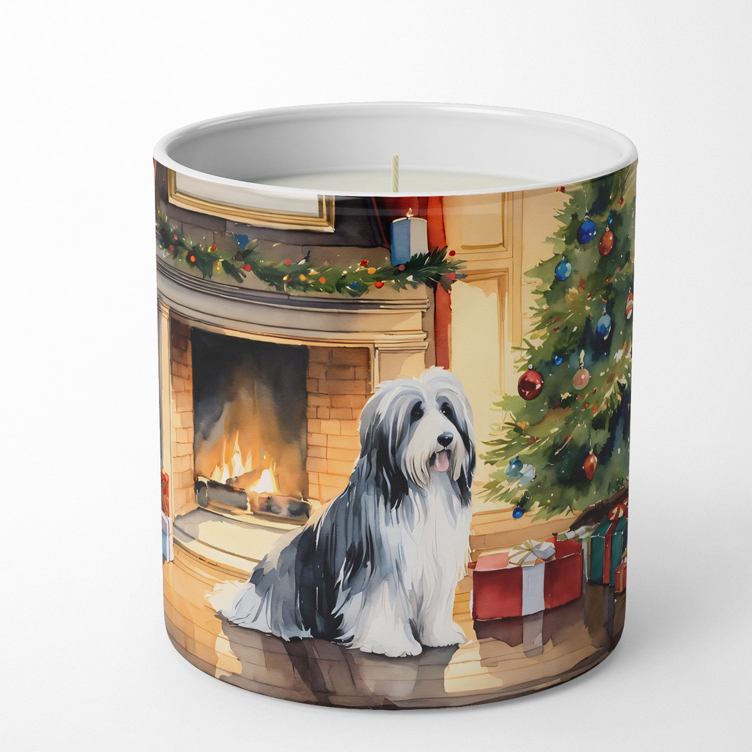 Buy this Bearded Collie Cozy Christmas Decorative Soy Candle