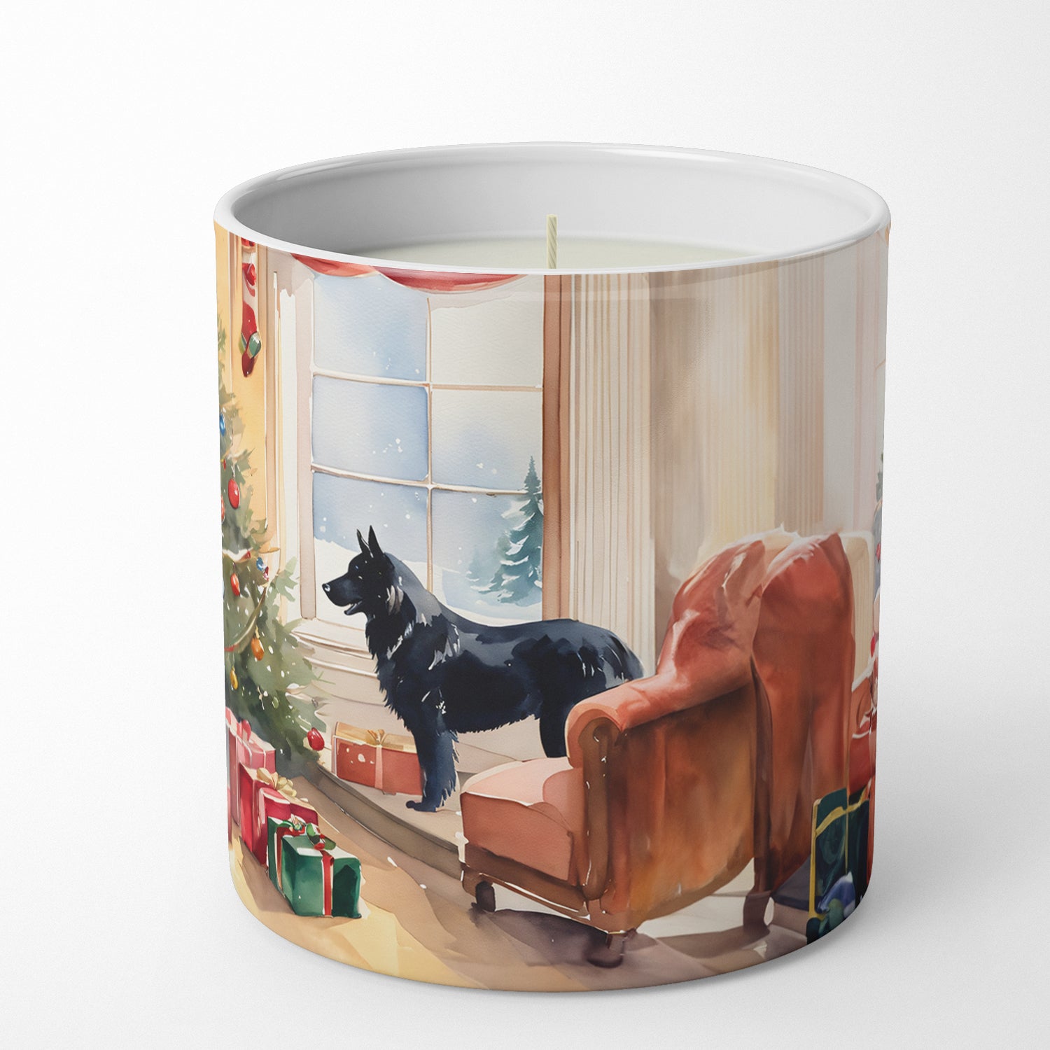 Belgian Sheepdog Cozy Christmas Decorative Soy Candle