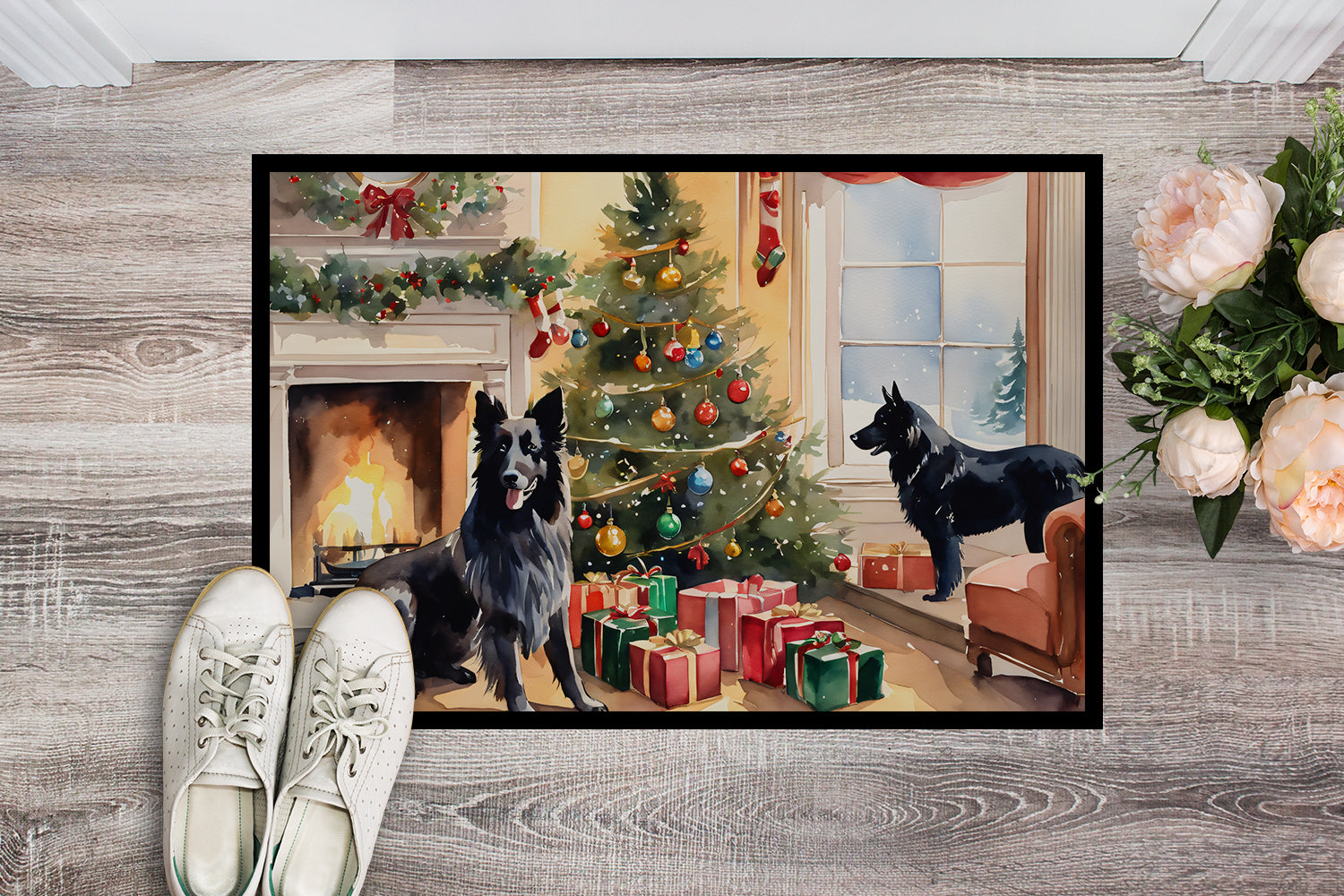 Belgian Sheepdog Cozy Christmas Doormat