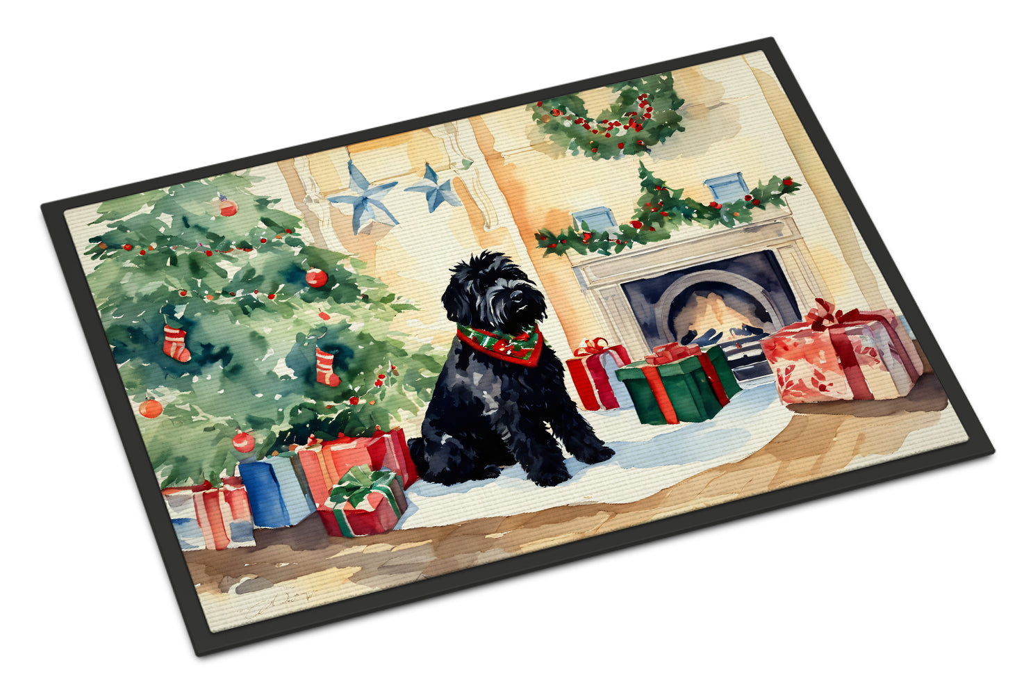 Buy this Black Russian Terrier Cozy Christmas Doormat