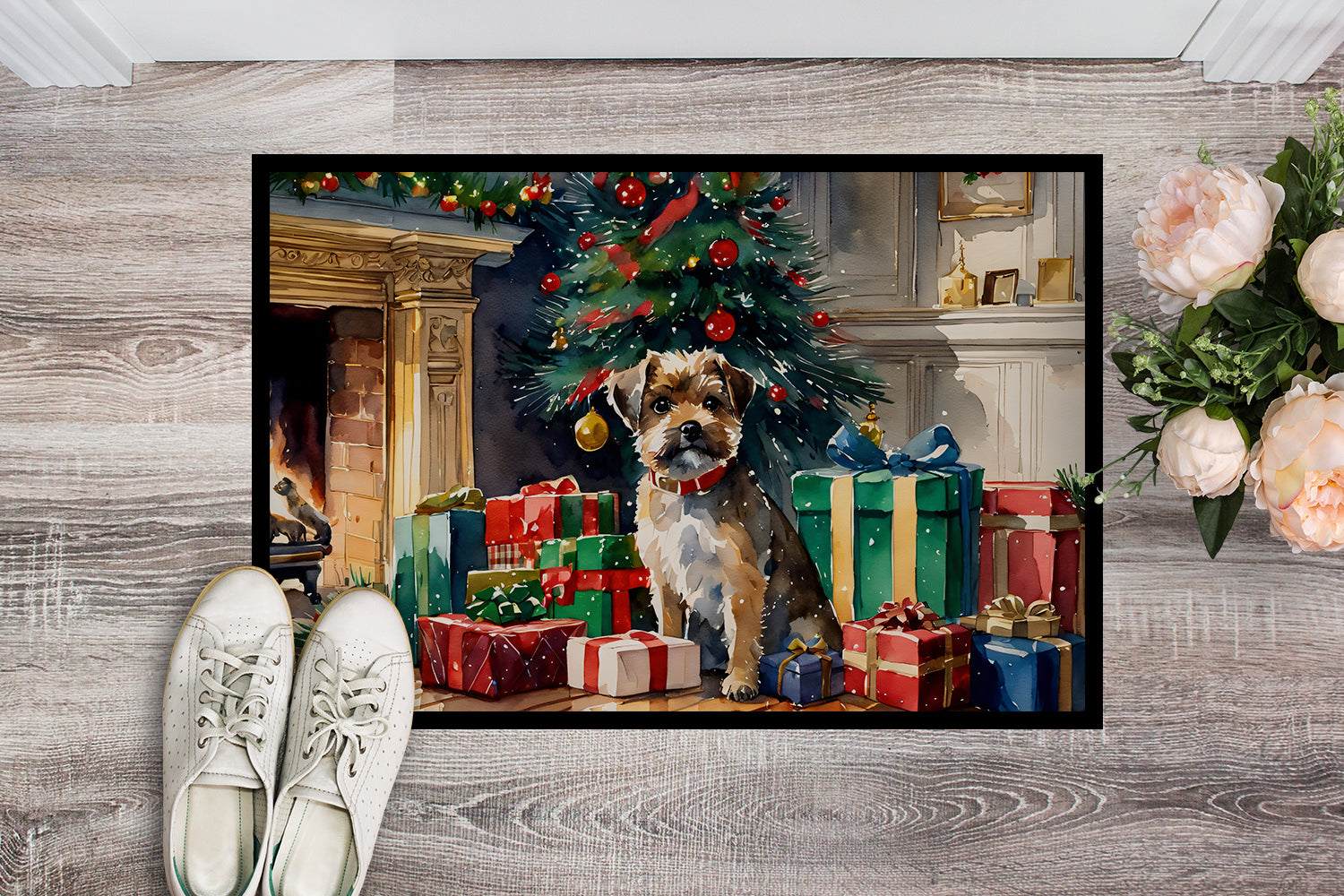 Buy this Border Terrier Cozy Christmas Doormat