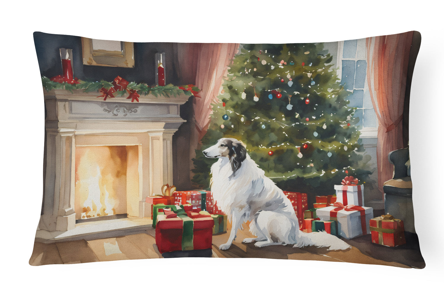 Buy this Borzoi Cozy Christmas Throw Pillow