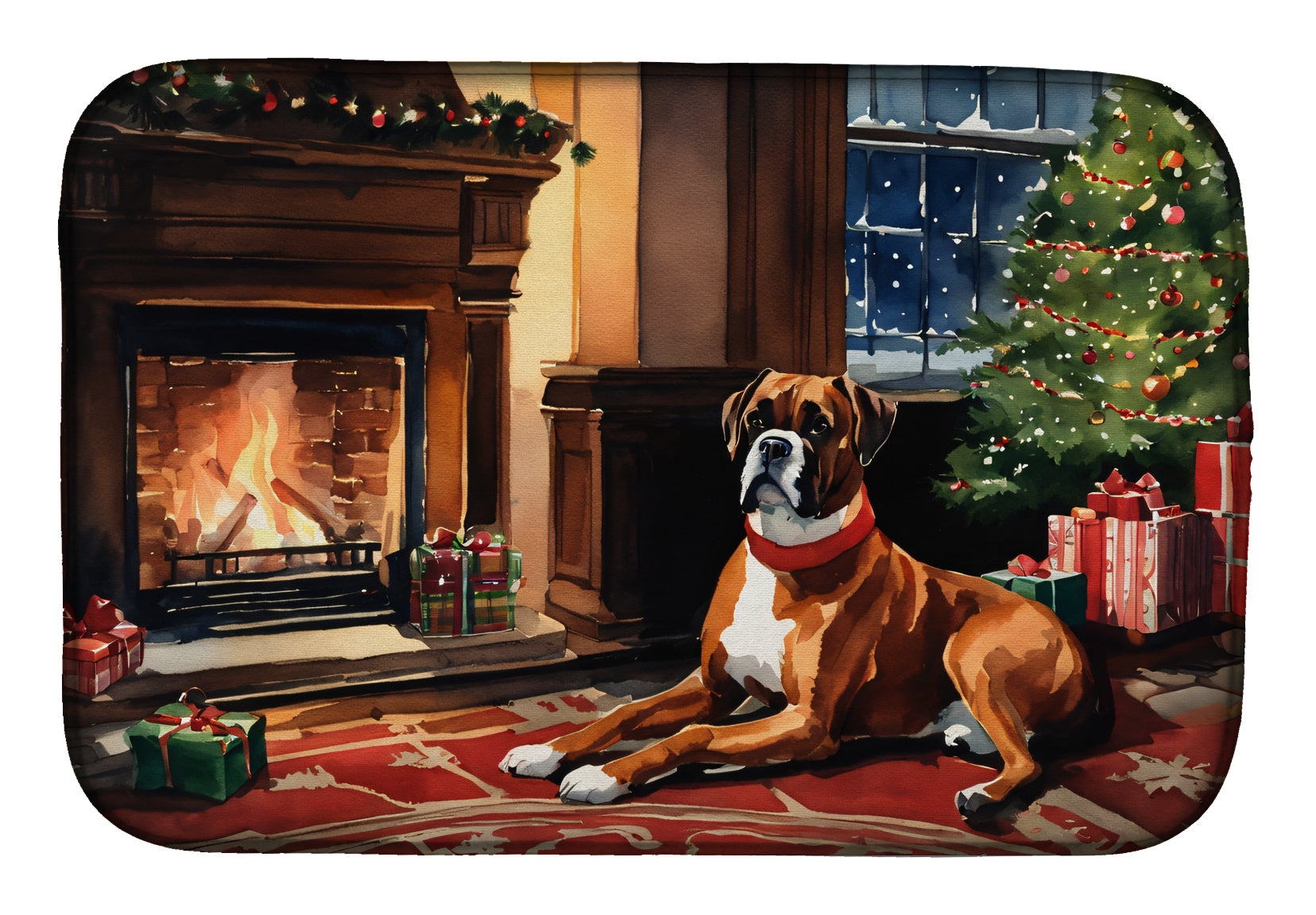 Buy this Boxer Cozy Christmas Dish Drying Mat