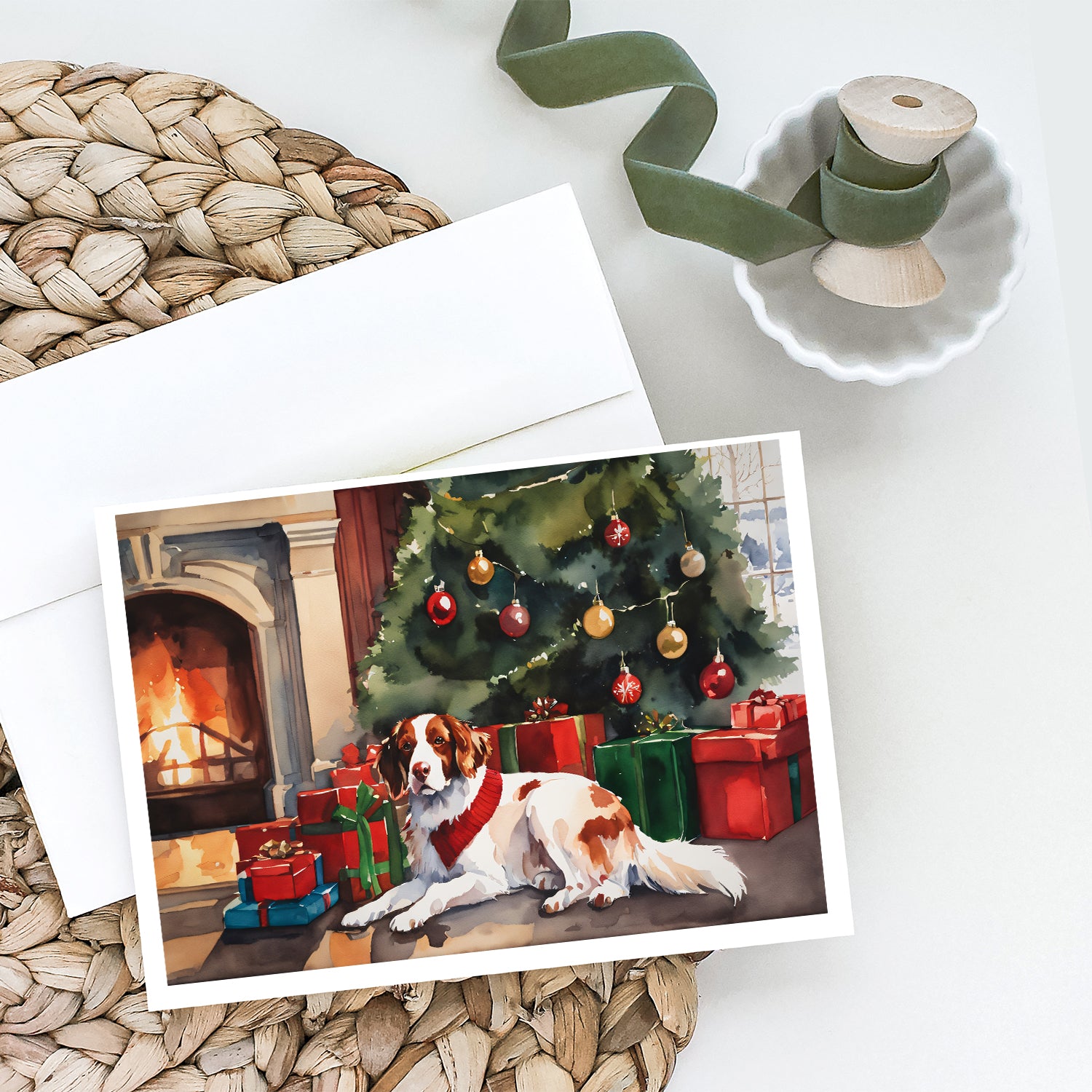 Buy this Brittany Cozy Christmas Greeting Cards Pack of 8