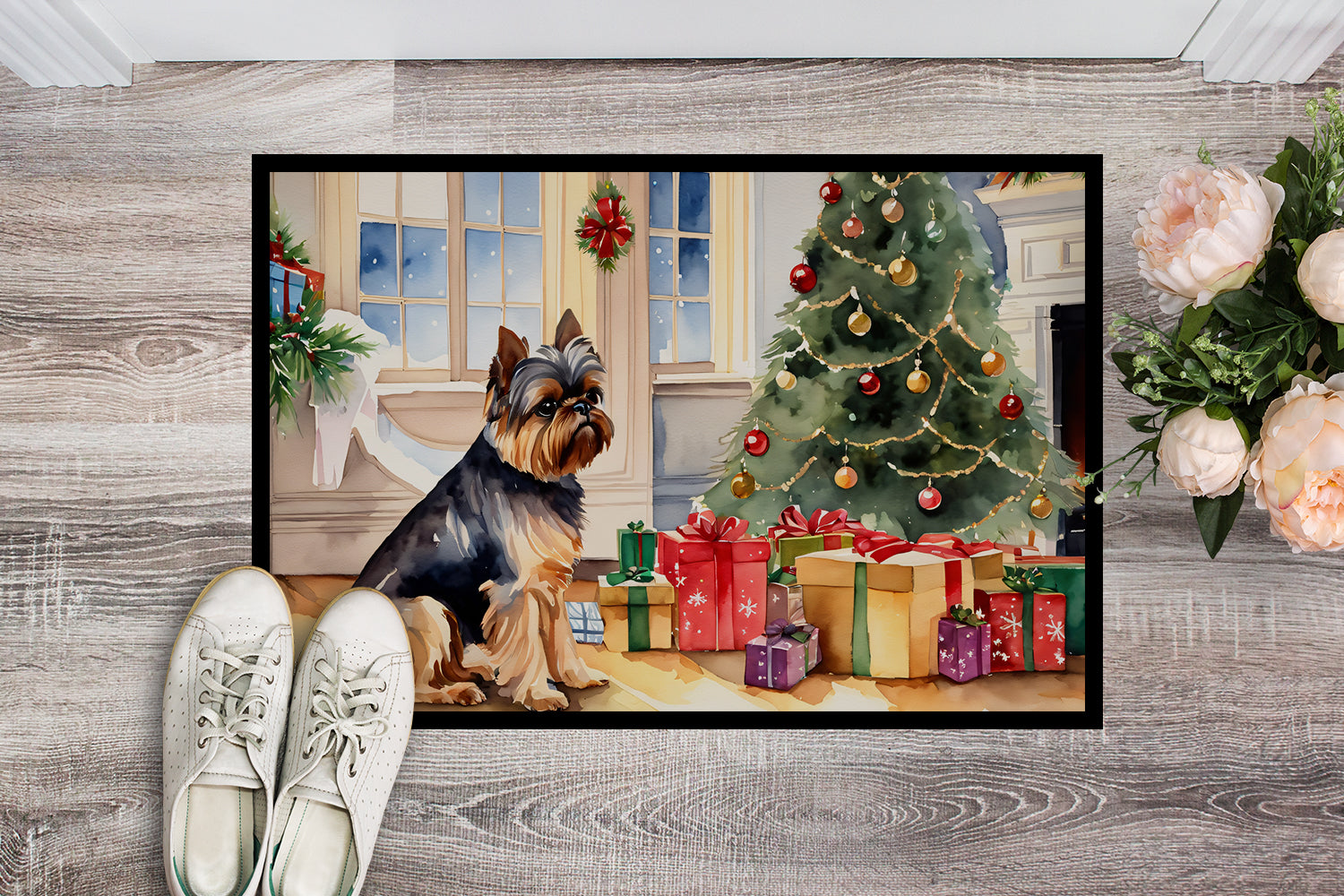 Brussels Griffon Cozy Christmas Doormat