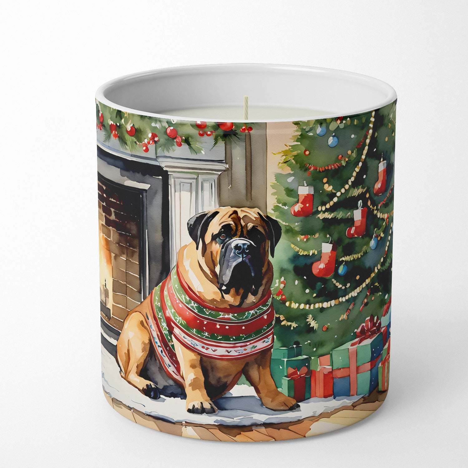 Buy this Bullmastiff Cozy Christmas Decorative Soy Candle