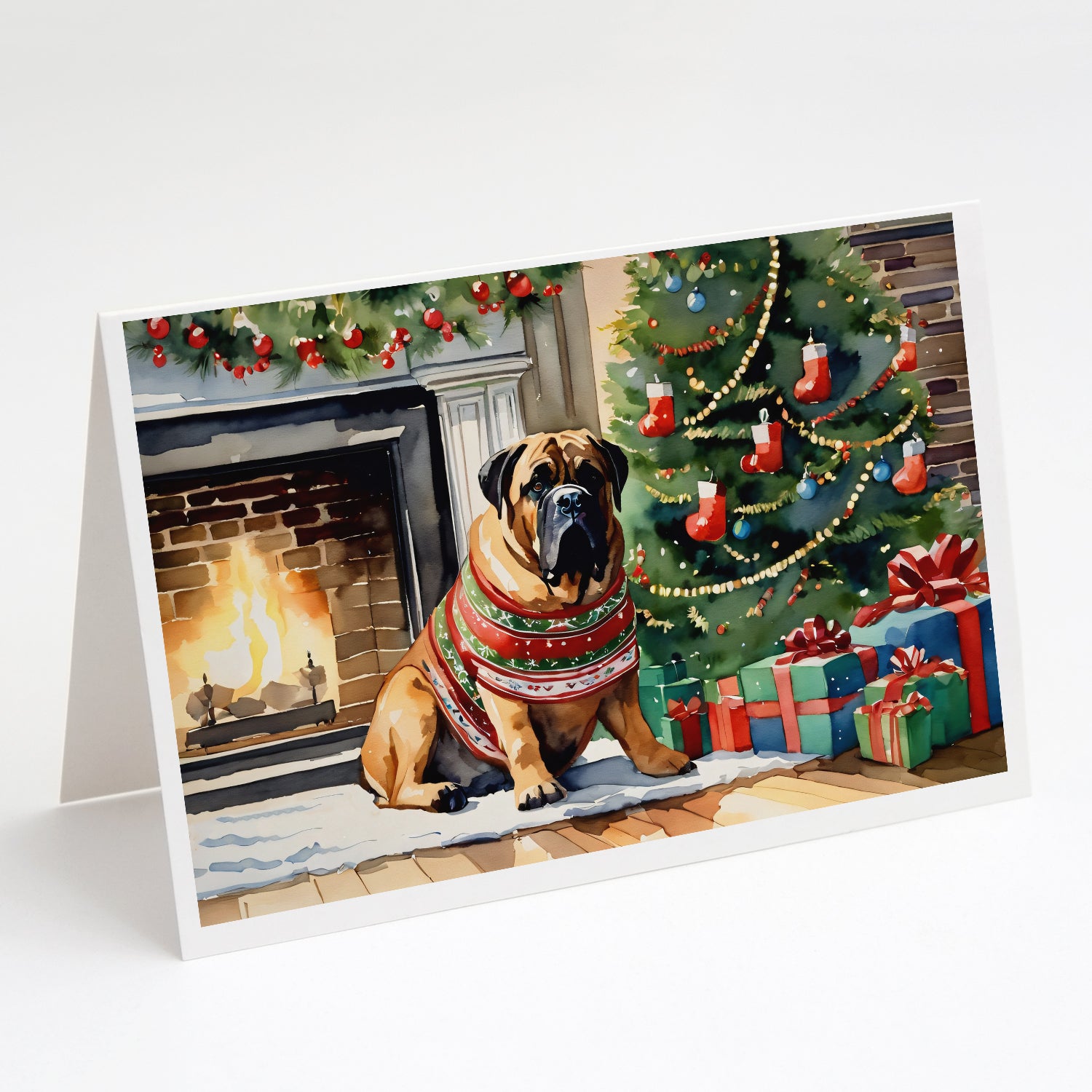 Buy this Bullmastiff Cozy Christmas Greeting Cards Pack of 8