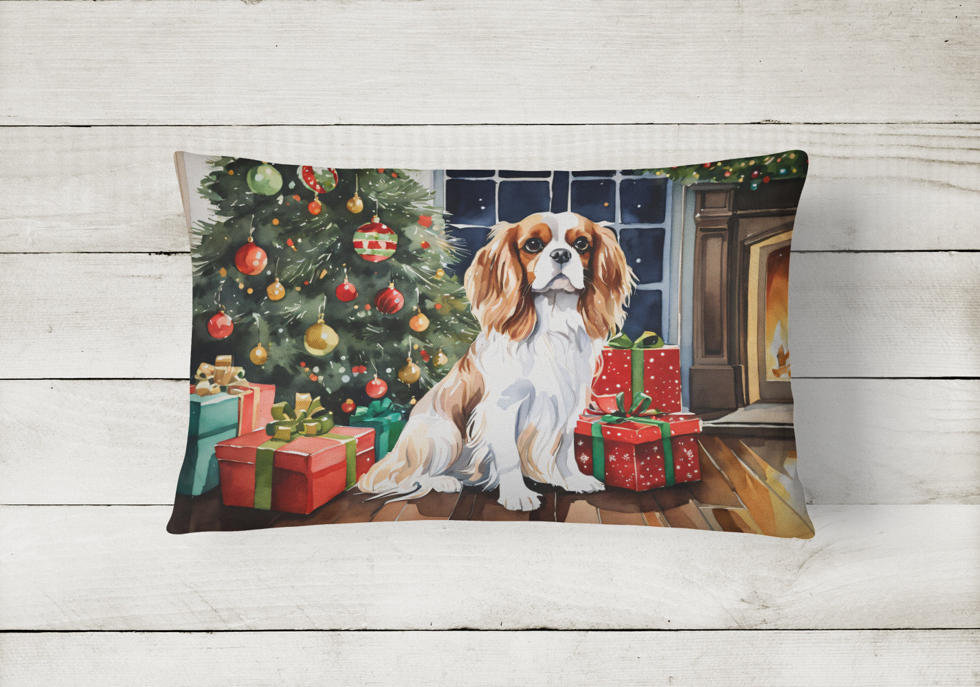 Cavalier Spaniel Cozy Christmas Throw Pillow