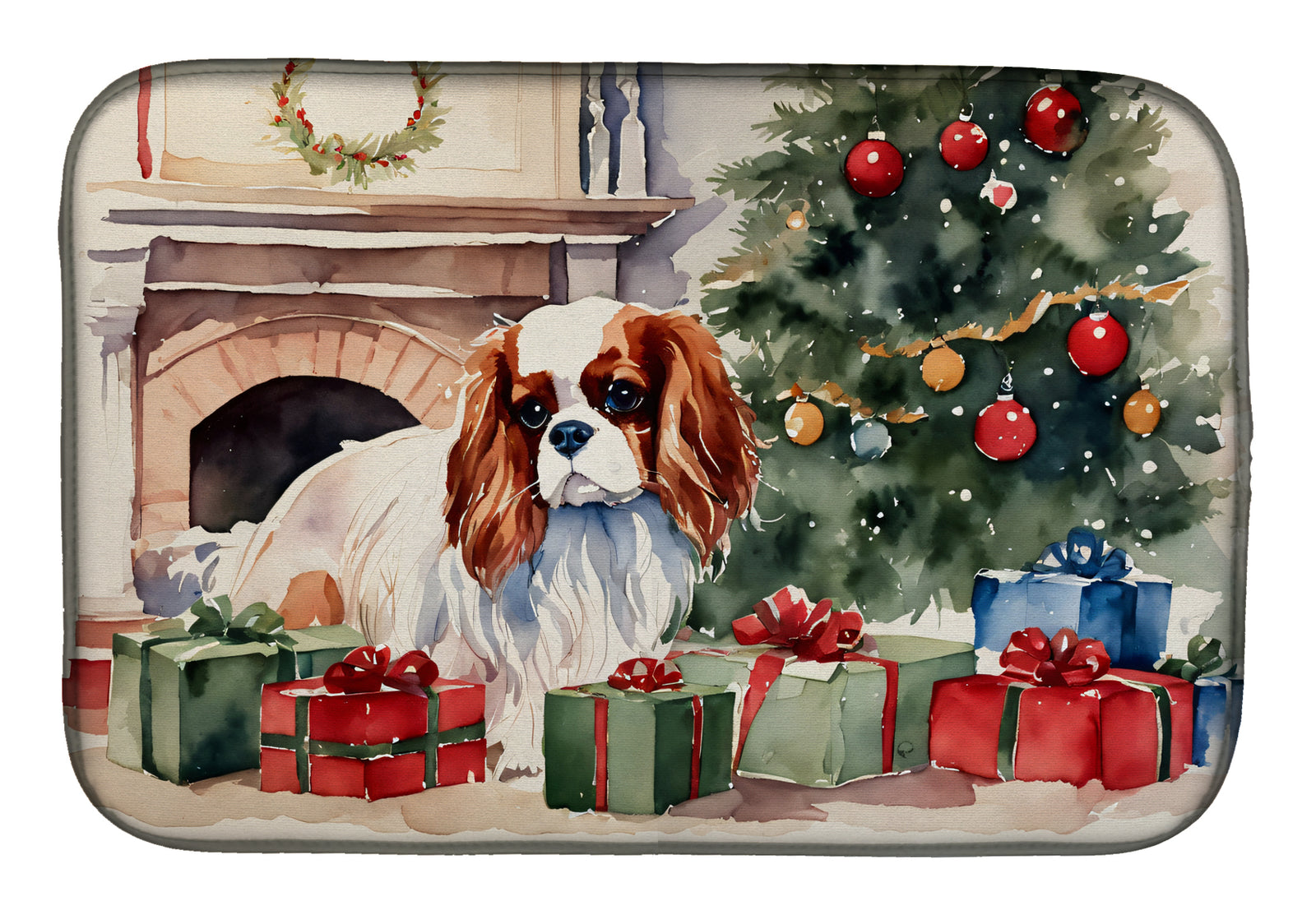 Buy this Cavalier Spaniel Cozy Christmas Dish Drying Mat