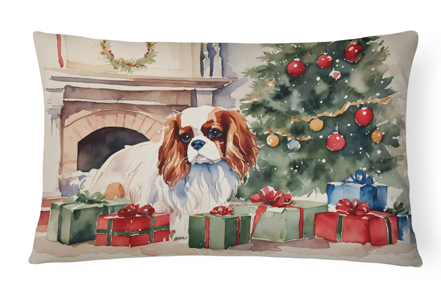 Buy this Cavalier Spaniel Cozy Christmas Throw Pillow