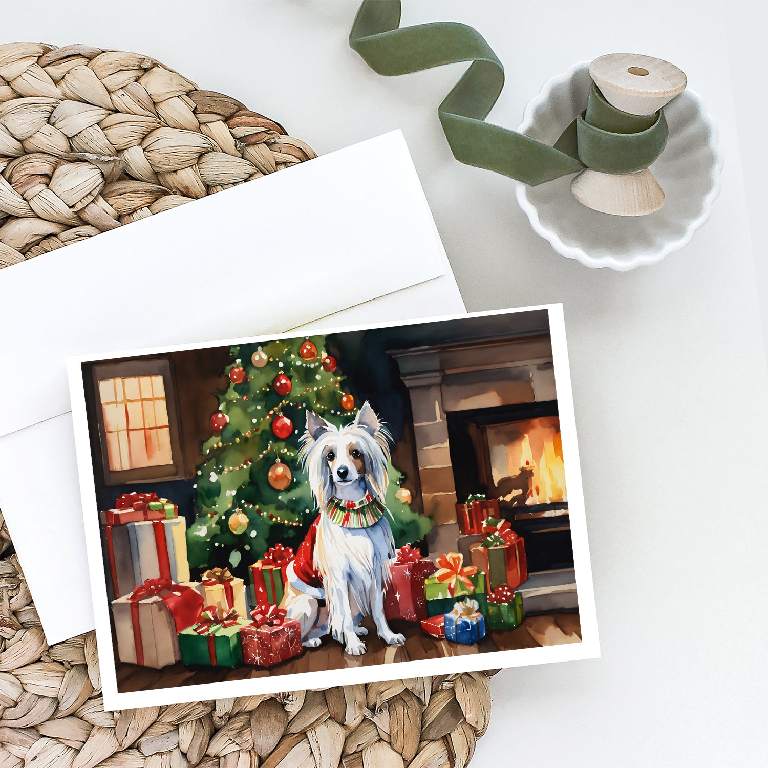 Buy this Chinese Crested Cozy Christmas Greeting Cards Pack of 8