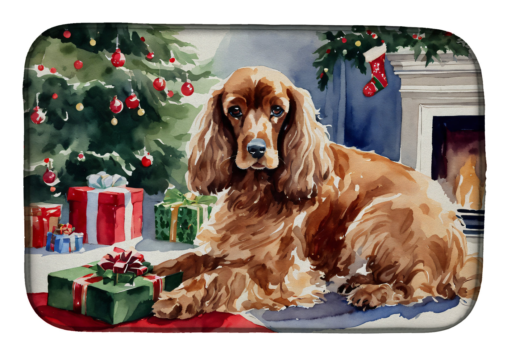 Buy this Cocker Spaniel Cozy Christmas Dish Drying Mat