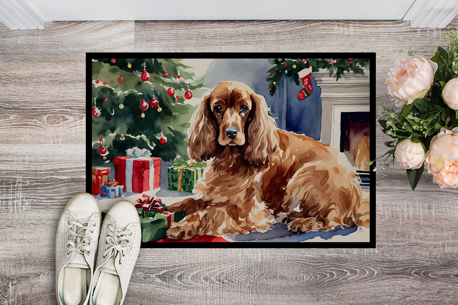 Buy this Cocker Spaniel Cozy Christmas Doormat