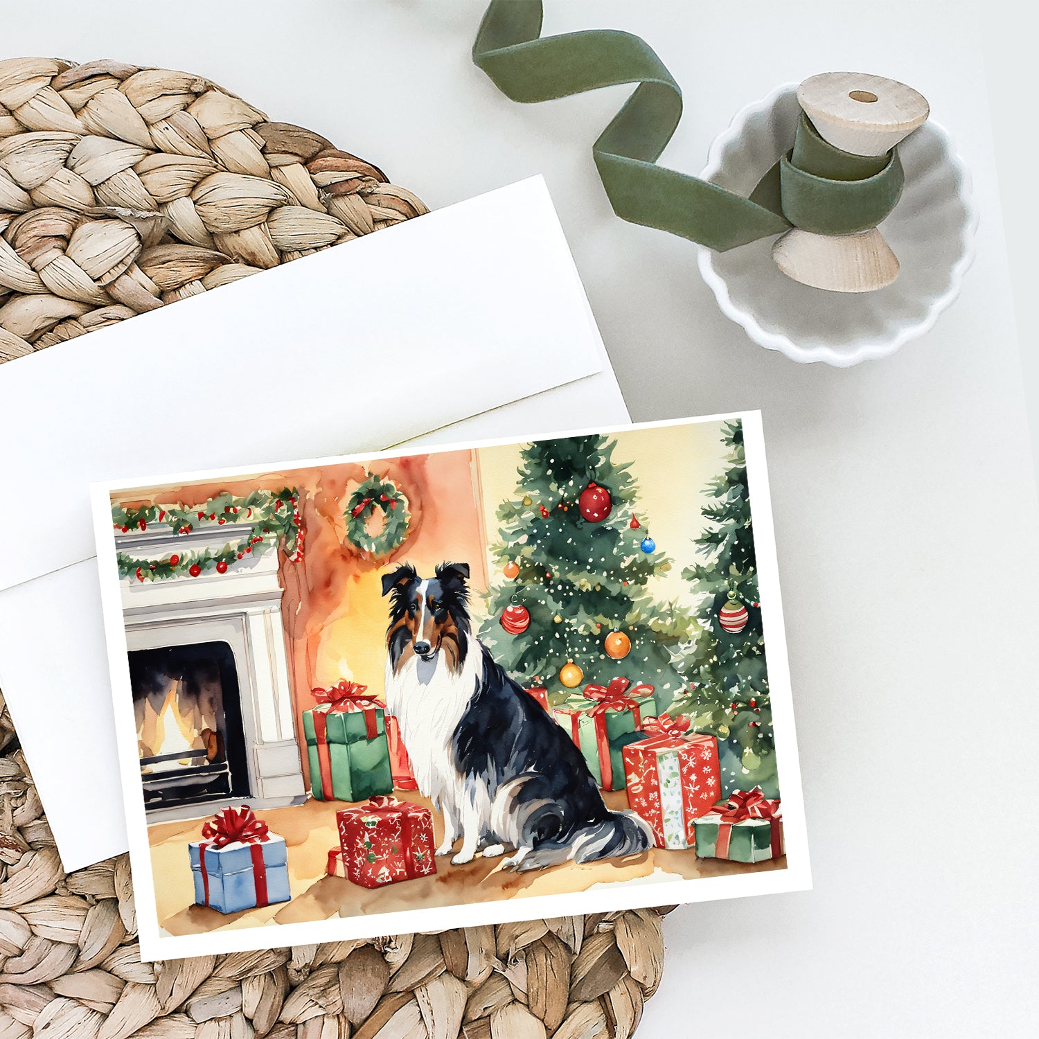 Buy this Collie Cozy Christmas Greeting Cards Pack of 8