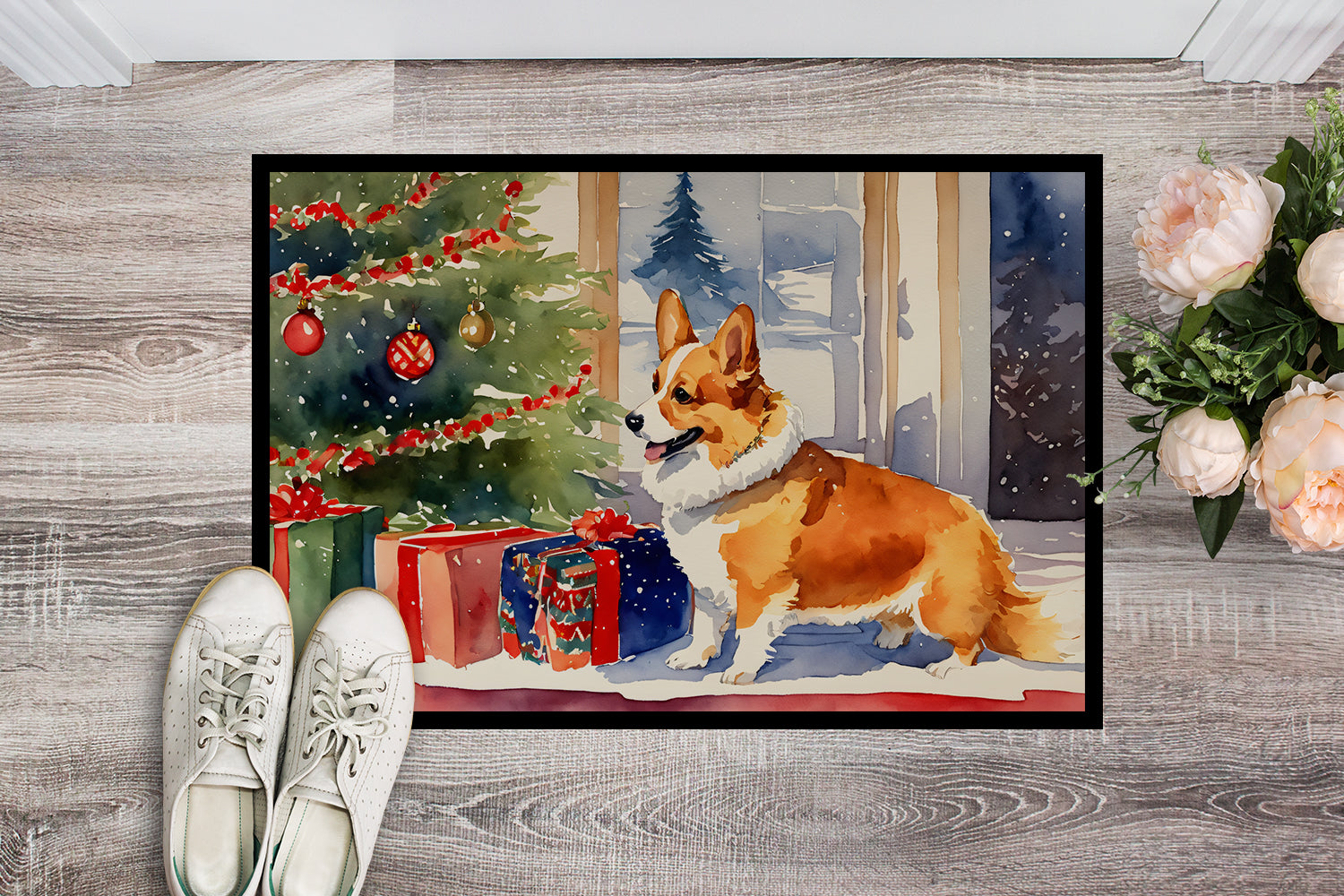 Buy this Corgi Cozy Christmas Doormat