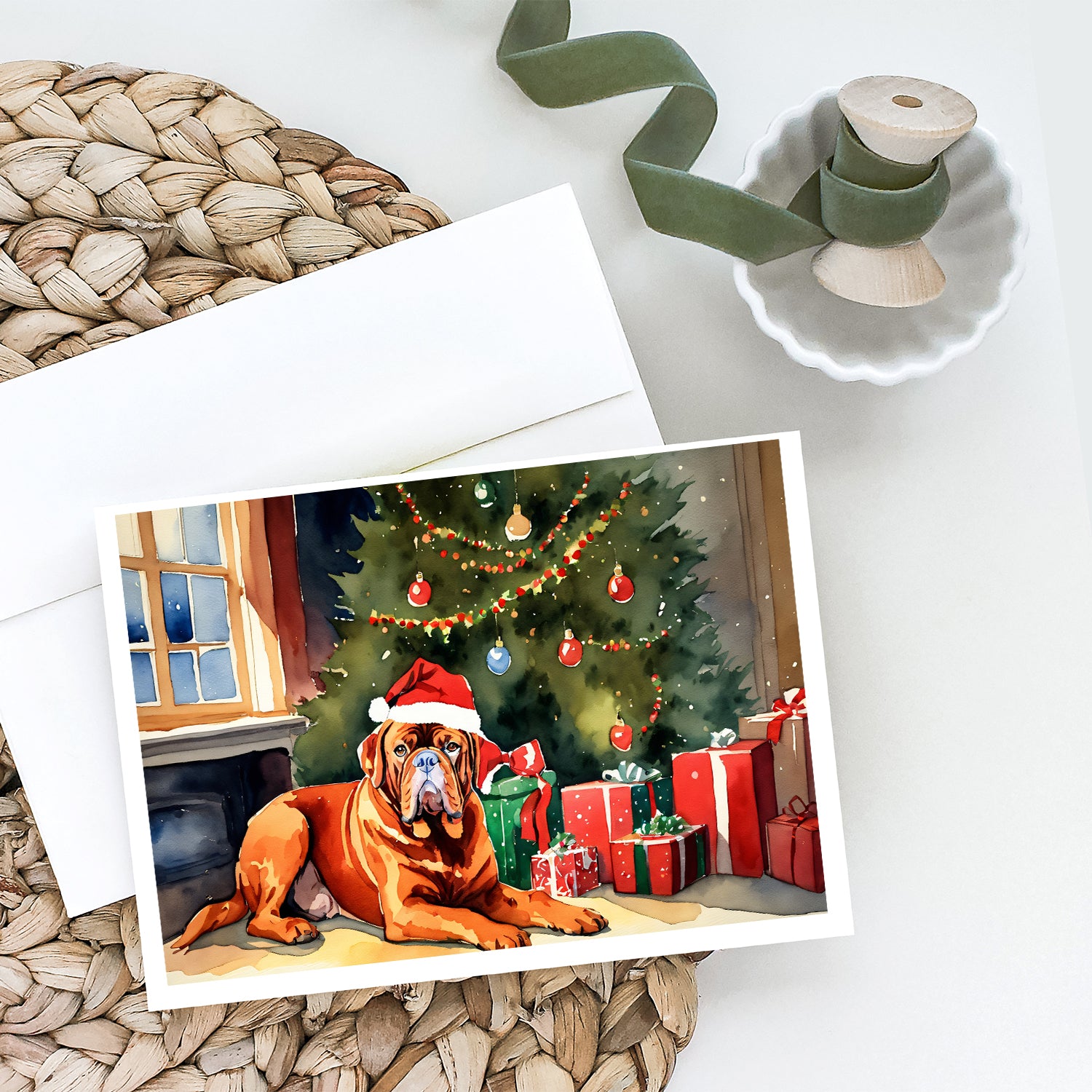 Buy this Dogue de Bordeaux Cozy Christmas Greeting Cards Pack of 8